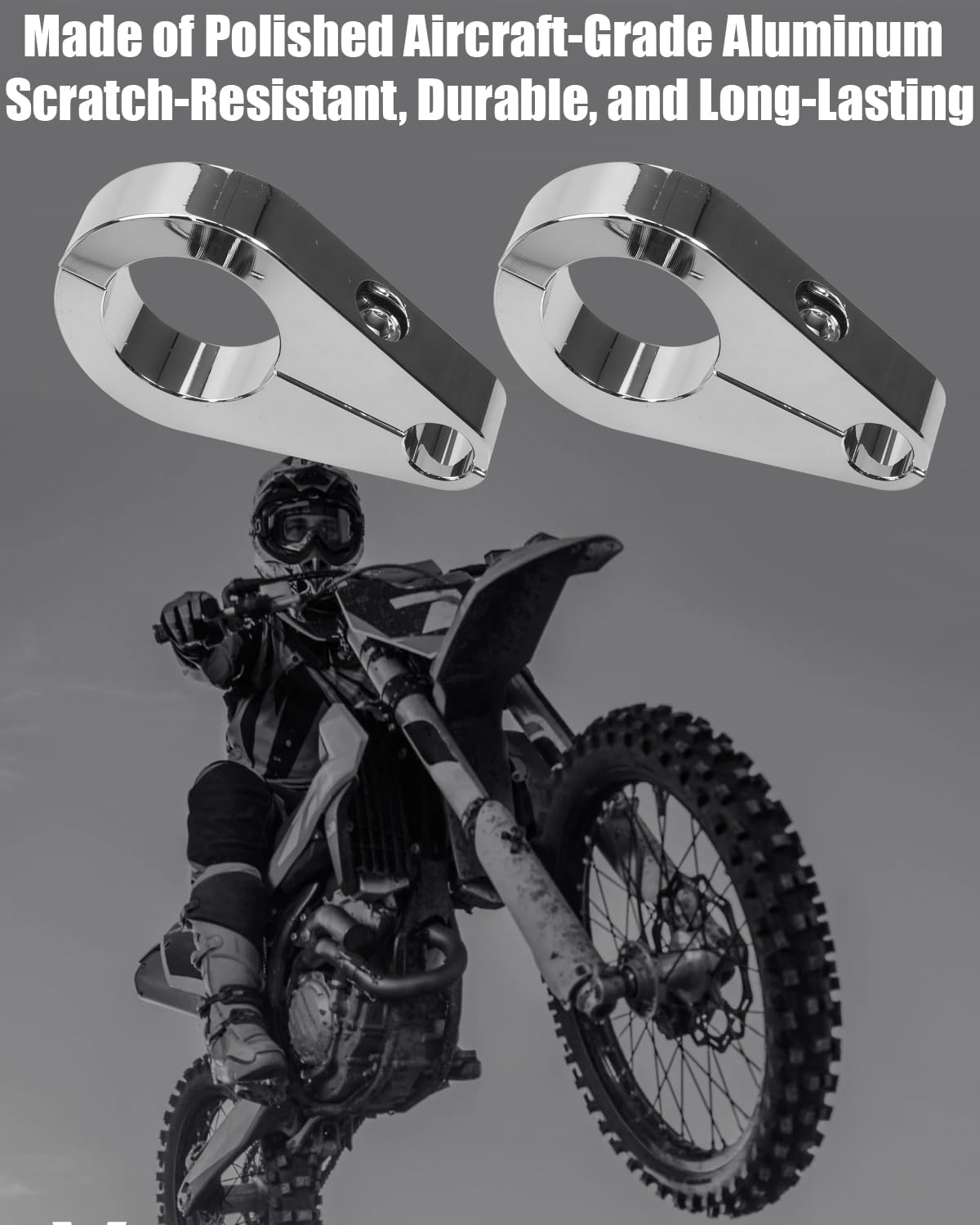 1.5" Clutch Throttle Cable Clamp Brake Line Clips Fit for Harley Can-Am Honda Kawasaki Suzuki Yamaha Polaris, 2 Pack, Silver image number 1