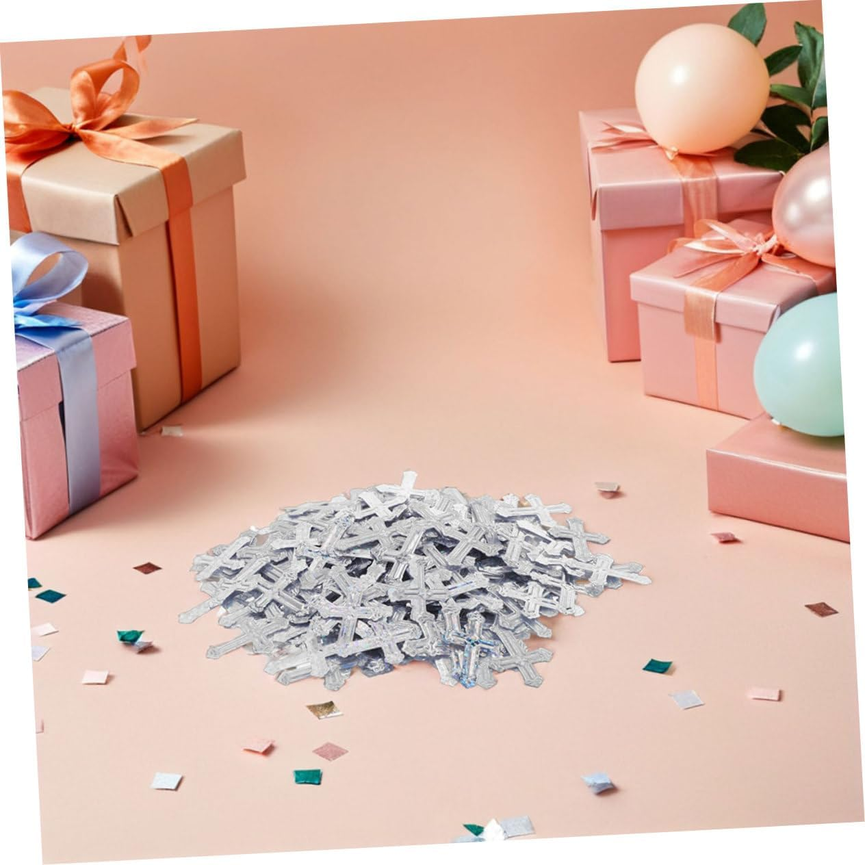 Sparkly Cross Confetti for Christening Decorations Baptism and Religious Ceremonies Colorful Metallic Table Scatter with for Elegant Festive Atmosphere and Easy Cleanup image number 2