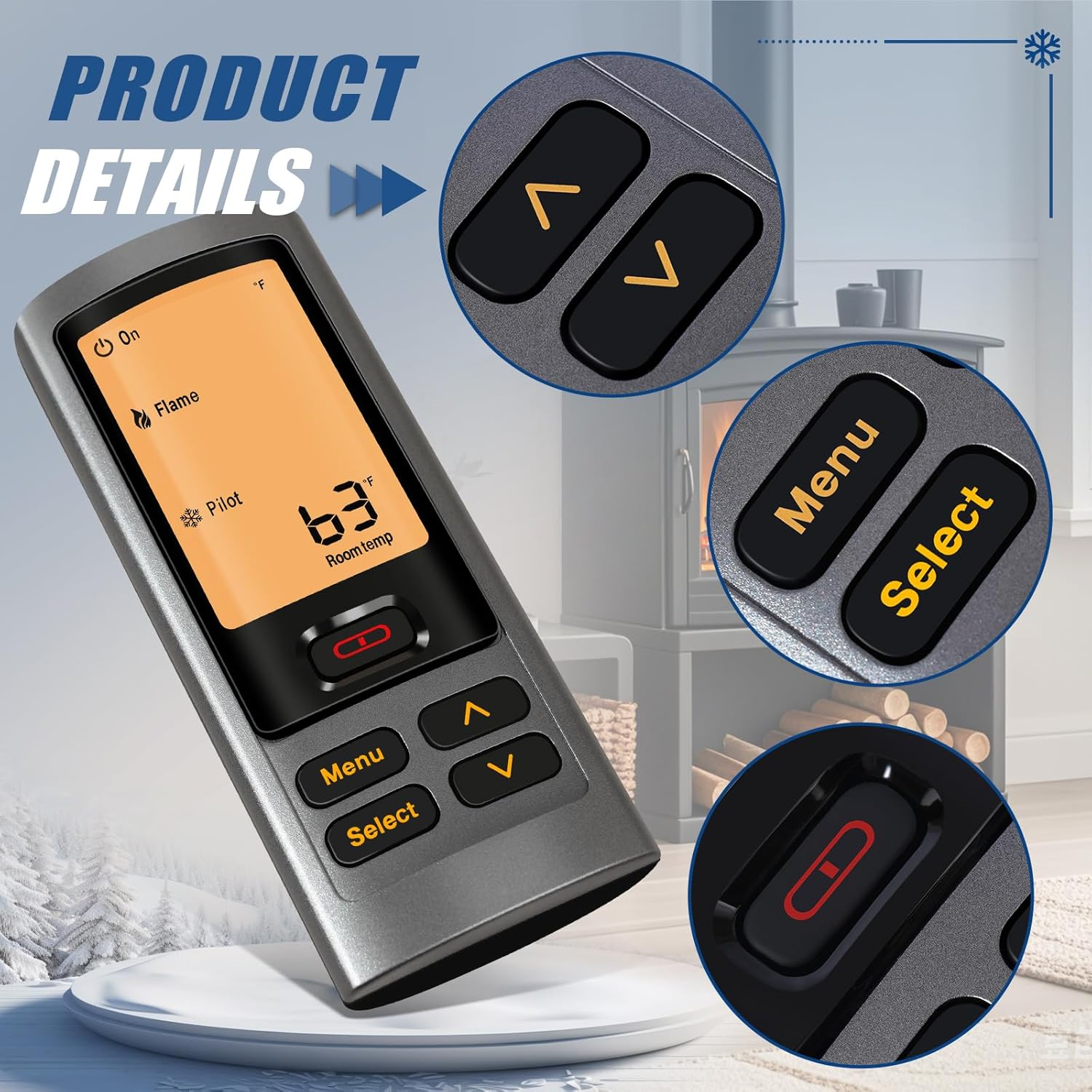 Fenglesha 2166-330 Fireplace Remote Control Transmitter for RC300 Replacement for Heat N Glo Gas Stoves and Fireplaces Remote Control image number 2