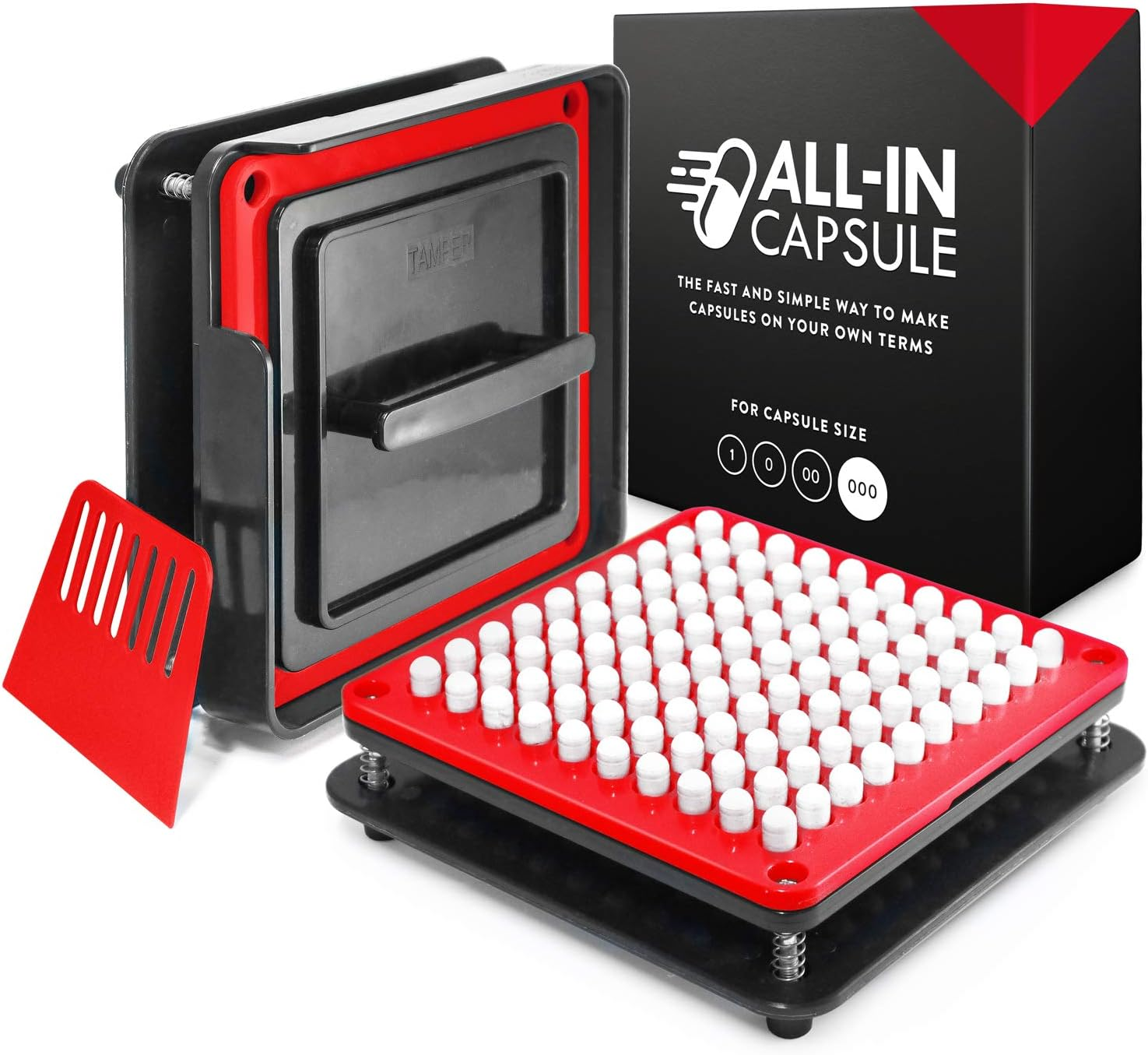 Filling Machine for Size 1 - Make Your Own Capsules Now Easier and Faster - Use with Empty Gelatin or Vegetarian Caps - Clear Illustrated Instructions with Video