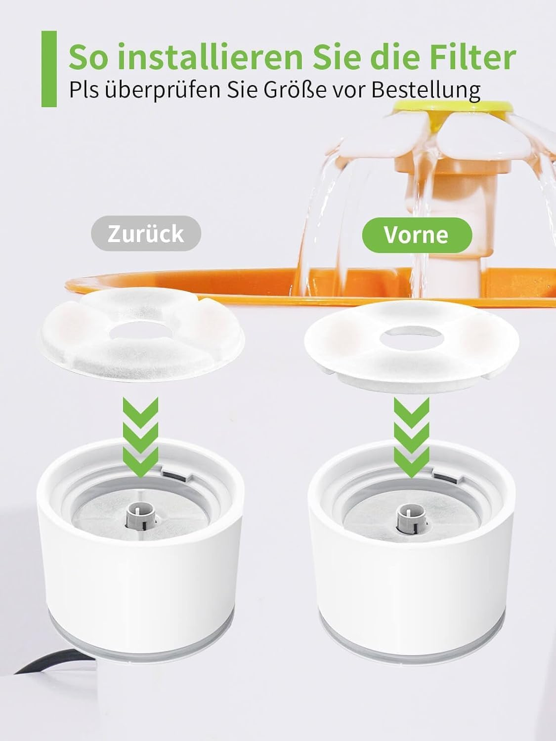 Star-Wood Cat Water Fountain Replacement Filter, 8 Filter Pack, Compatible with Most Cat Fountains and Pet Water Fountains, Activated Carbon Filter image number 4