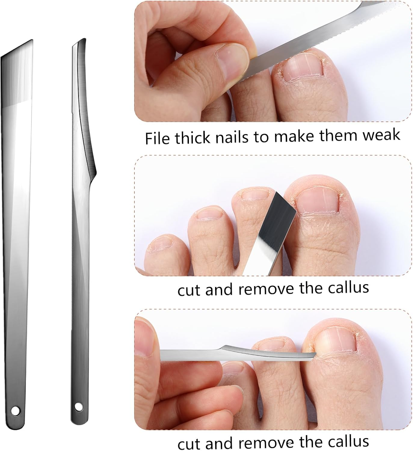 7Pcs Ingrown Toenail Pedicure Tool, Stainless Steel Ingrown Toenail File and Ingrown Toenail Lifters, Ingrown Toenail Removal Kit Professional Nail Treatment Manicure Tools under Nail Cleaner image number 5