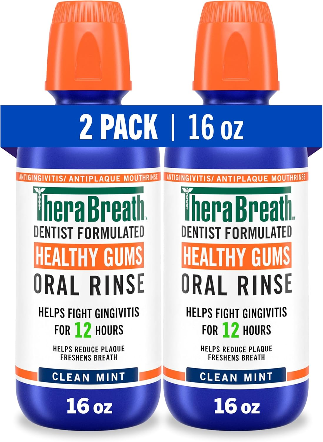Therabreath Healthy Gums Periodontist Formulated 24-Hour Oral Rinse with CPC, Clean Mint, 16 Ounce (Pack of 2) image number 2