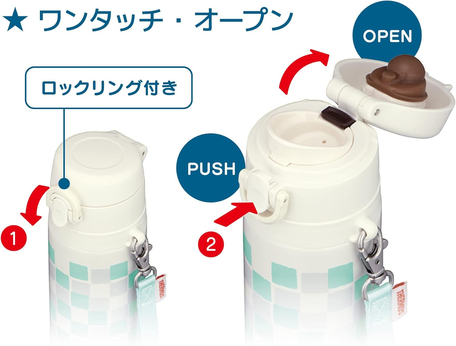 Thermos JNT-552 WH Vacuum Insulated Portable Mug, 19.7 Fl Oz (550 Ml), White image number 2