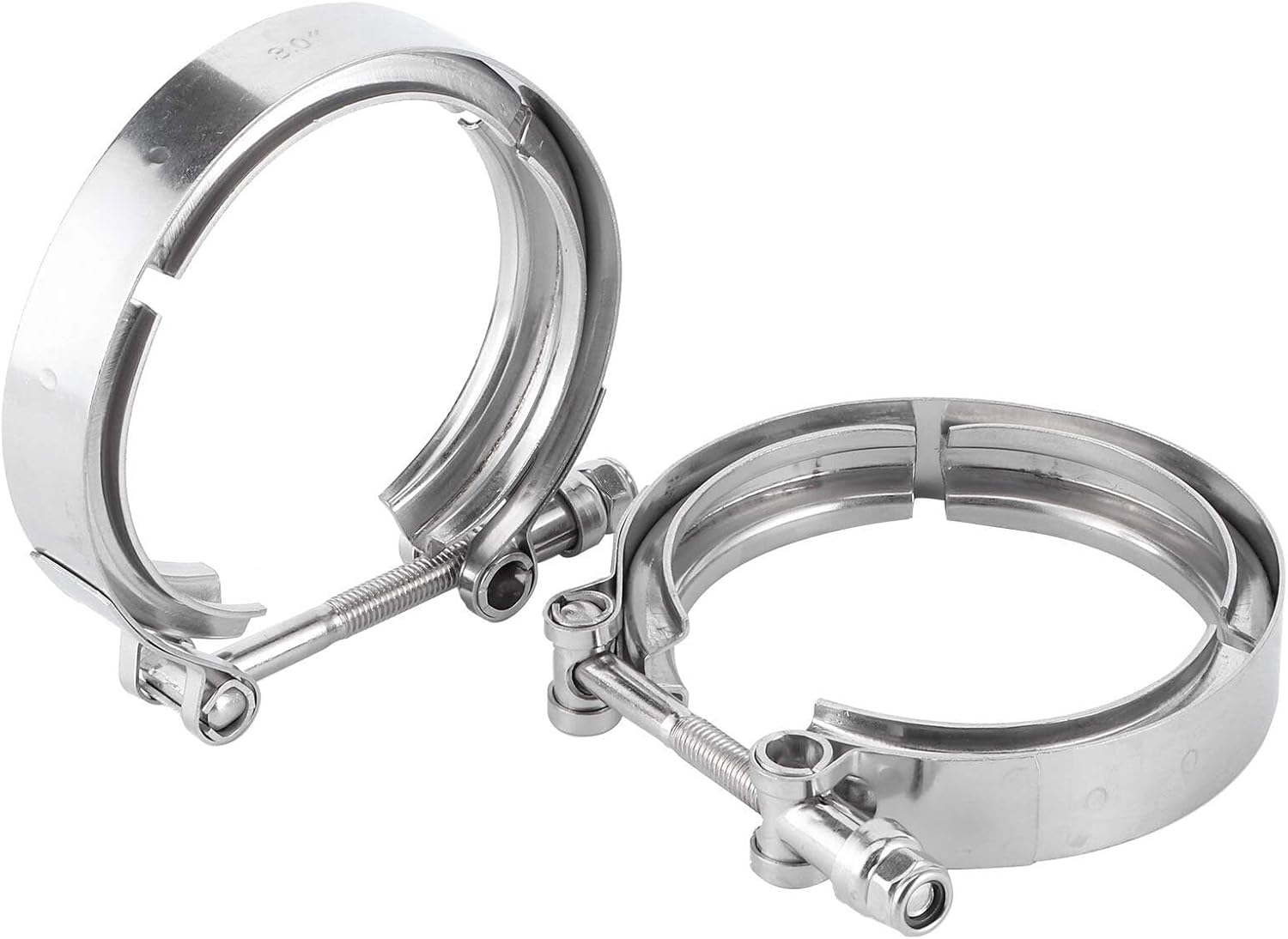 Universal Stainless Steel V Band Clamp - Leak-Proof T-Bolt Exhaust Clamp for Automotive Exhaust Systems and Turbochargers (3 Inch)