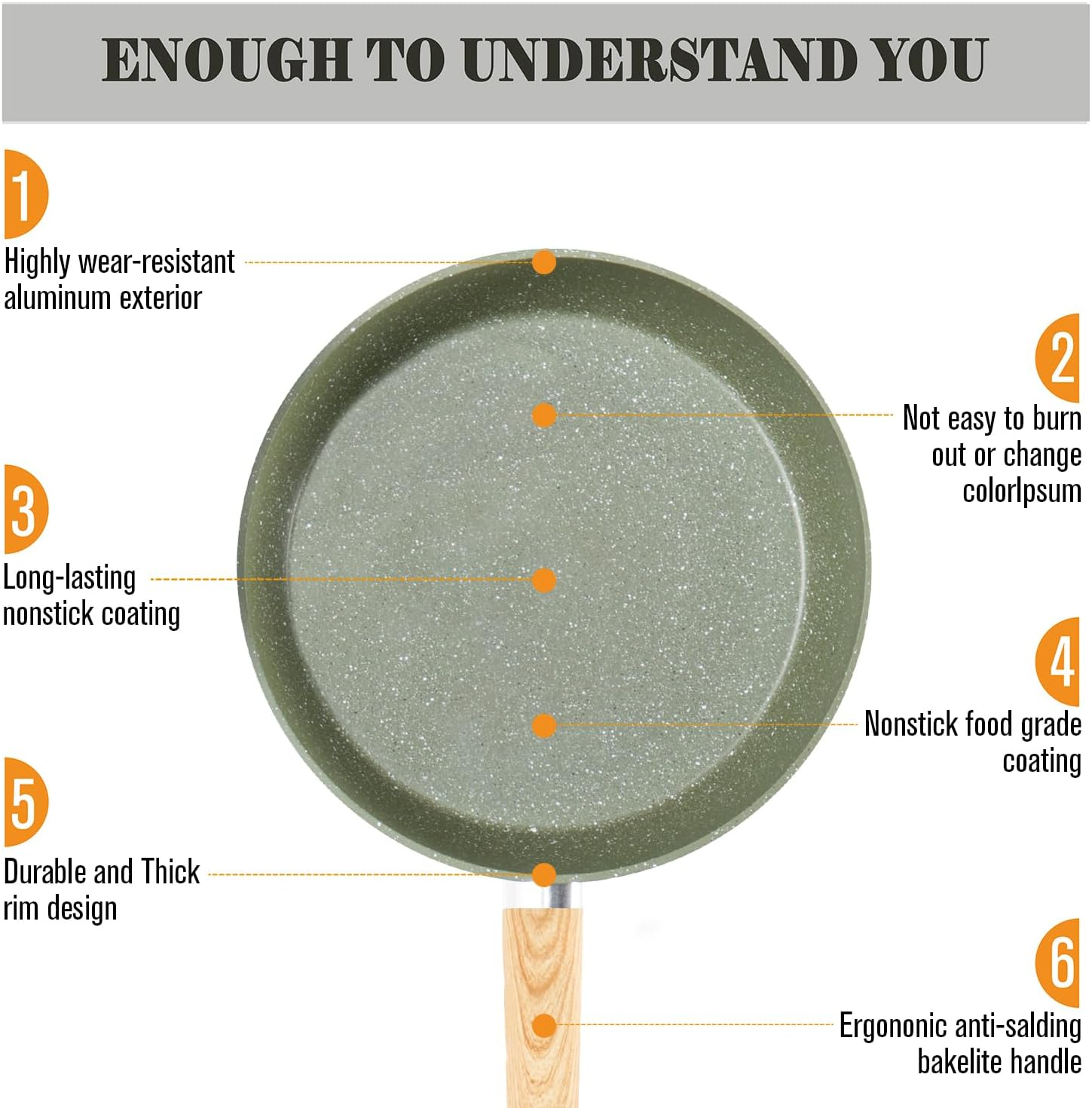 Kitchen Academy Induction Cookware Sets - 12 Piece Green Cooking Pan Set, Granite Nonstick Pots and Pans Set, KA-CS01 - Blue image number 2