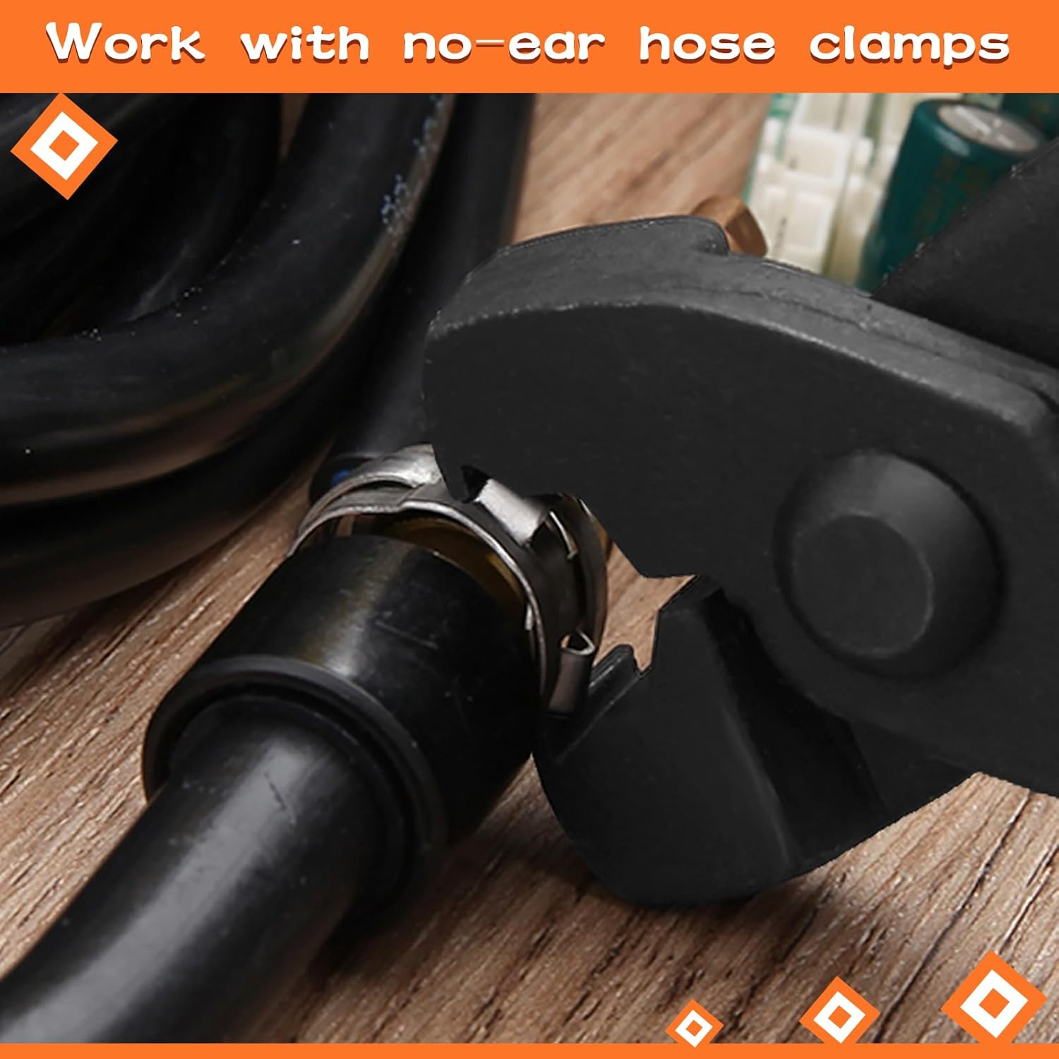 SPEEDWOX Ear Clamp Plier, No Ear Hose Clamps Pliers Hose Clamps Pincer Ear Clamp Pincer Clamp Tool for Stepless Low Profile Clamps for Securing Pipe Hoses and Automotive Use image number 2