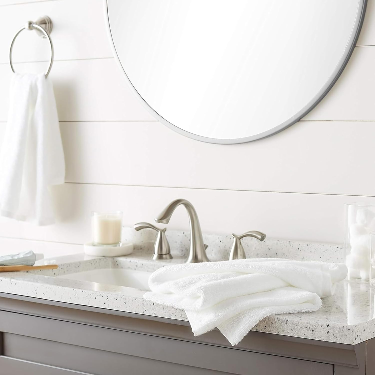 PARTY BESTBUY White Hand Towels 20 Pack, 30X30Cm Highly Absorbent and Soft Face Towels, Microfiber Wash Cloths for Bathroom, Gym, Hotel, Camping and SPA, Multi-Purpose Cleaning Cloth image number 4