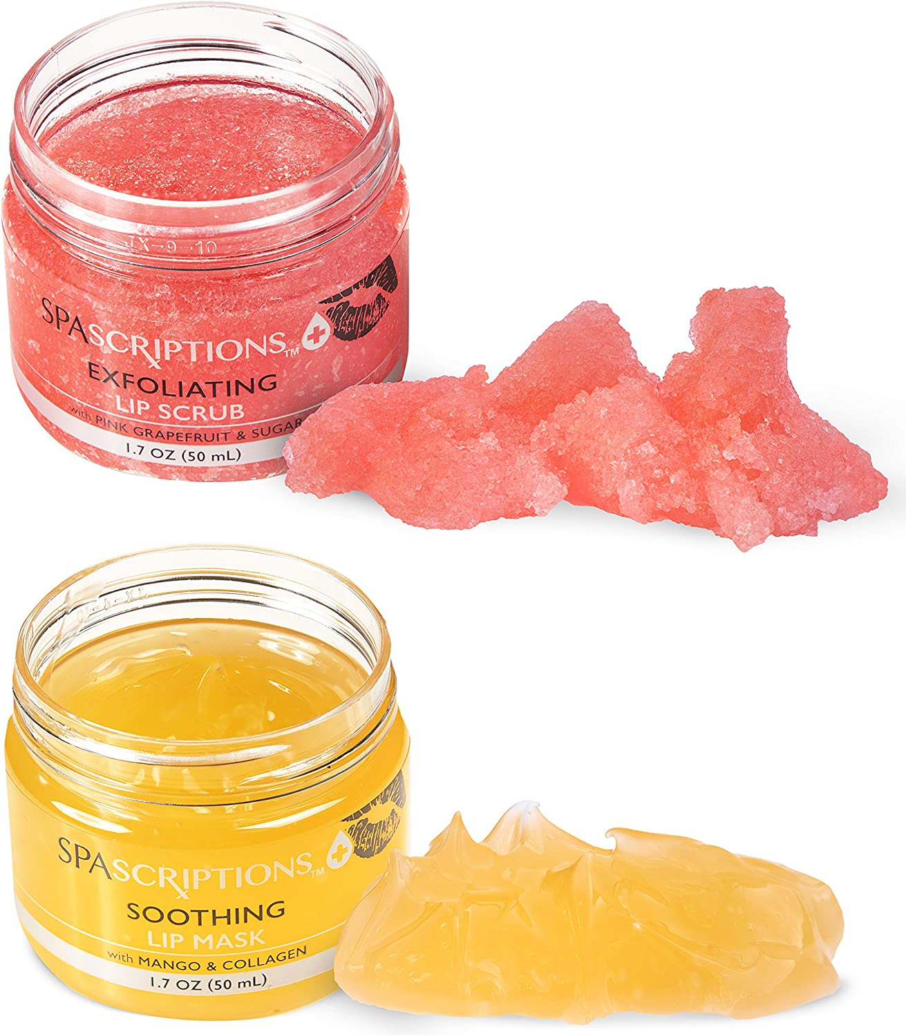 Spascriptions Exfoliating Pink Grapefruit & Soothing Mango 2 Pack Lip Kit, 400 G image number 2
