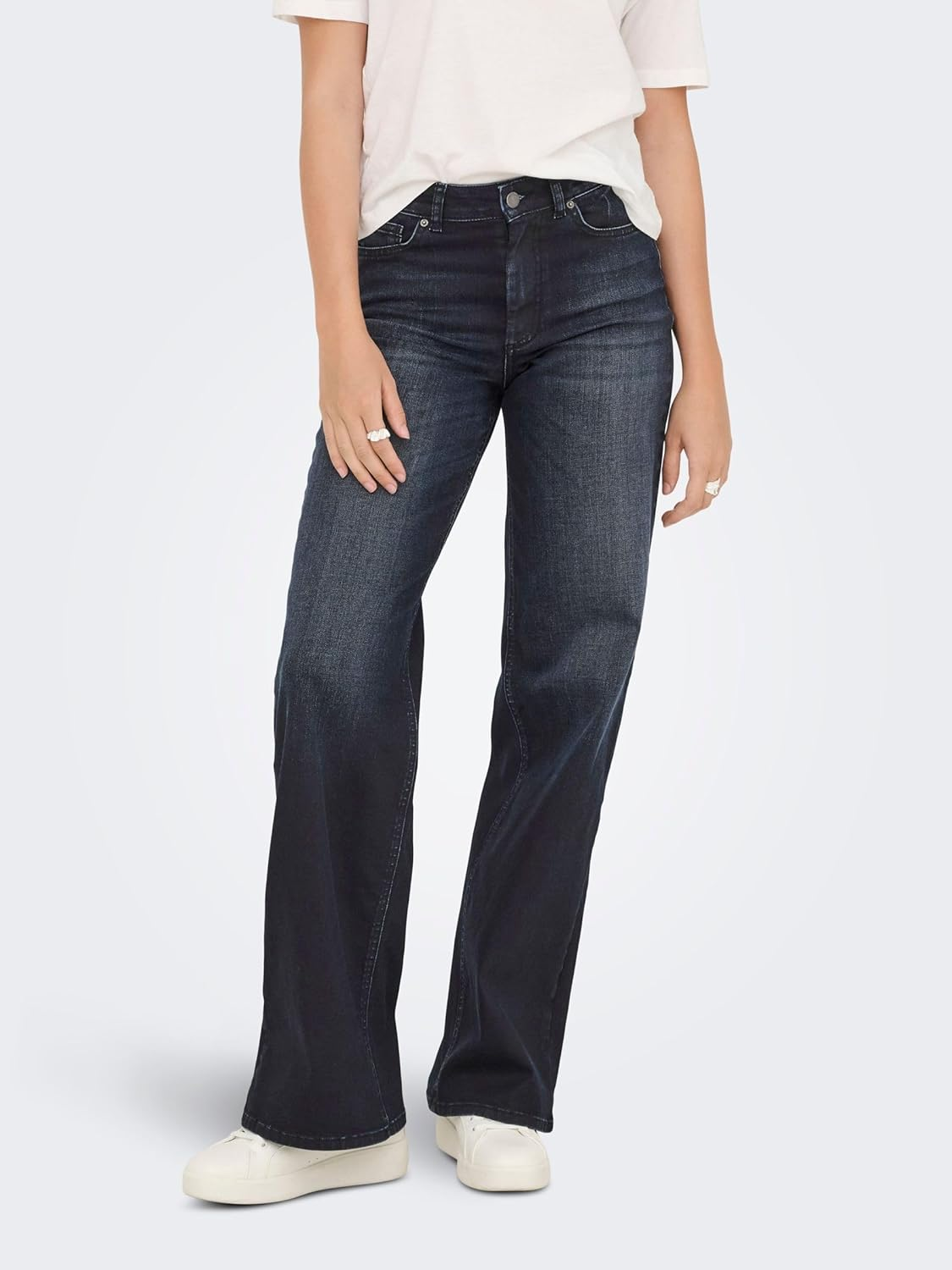 ONLY Women'S Onlmadison Blush Hw Wd Coat DNM Rea62Noos, Dark Denim Blue image number 4