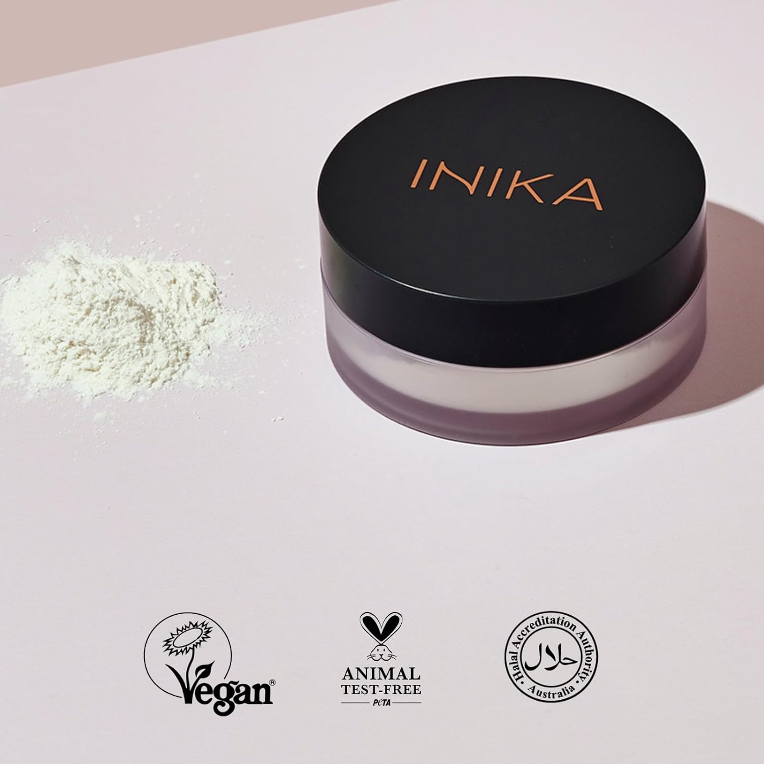 INIKA Mineral Setting Powder | Mattifying Mineral Mica, Subtle Matte Finish, Control Shine + Minimise Pores. Super Lightweight Minerals. Prevents Mascara Smudging on Oily Skin. 7G