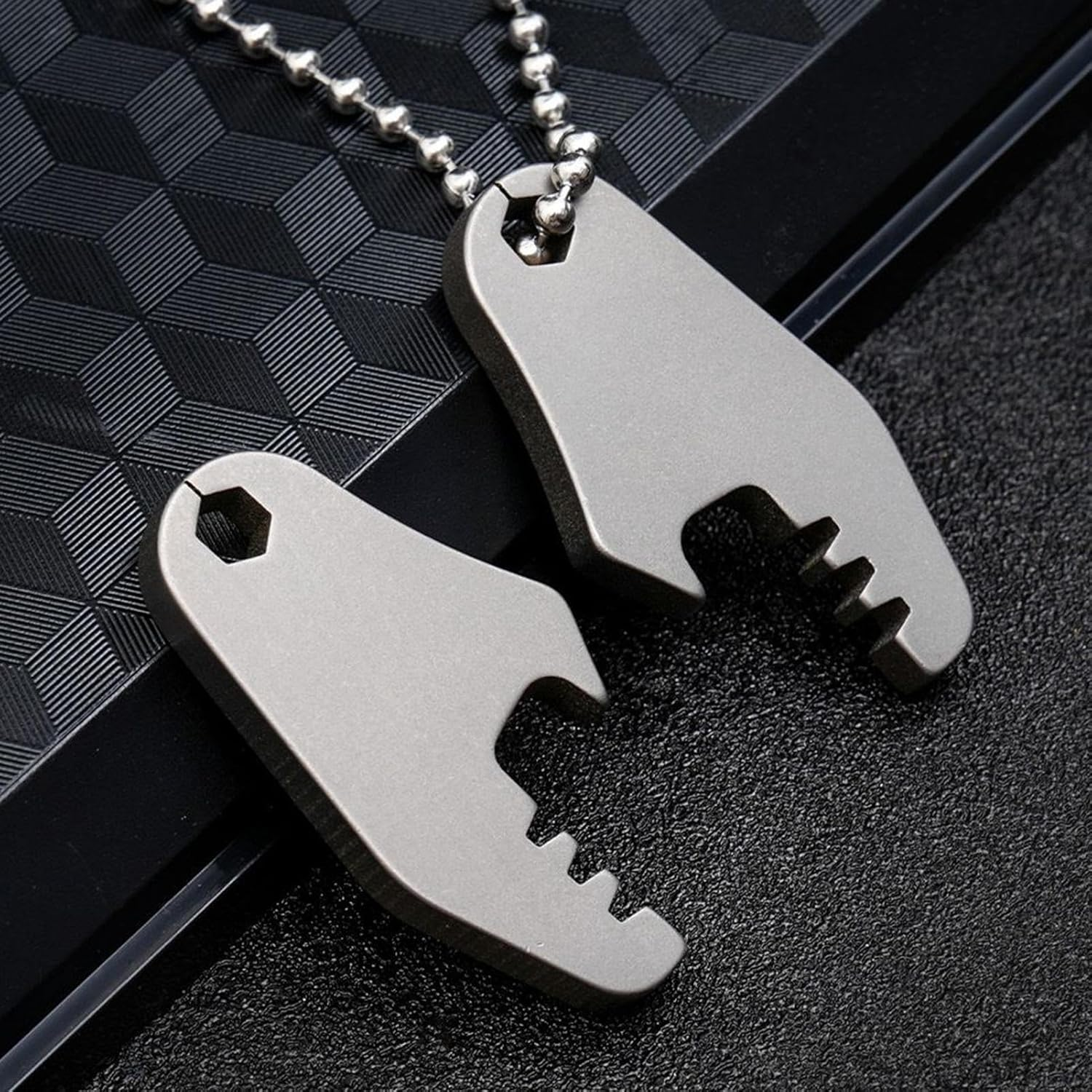 Frfik Titanium Key Ring, Small Heavy Duty Pendant, Pocket Beer Bottle Opener Keychain, for Outdoor Hiking Picnic Travel Fishing Daily Office Wallet Backpack Handbag Adults Men Dad image number 5