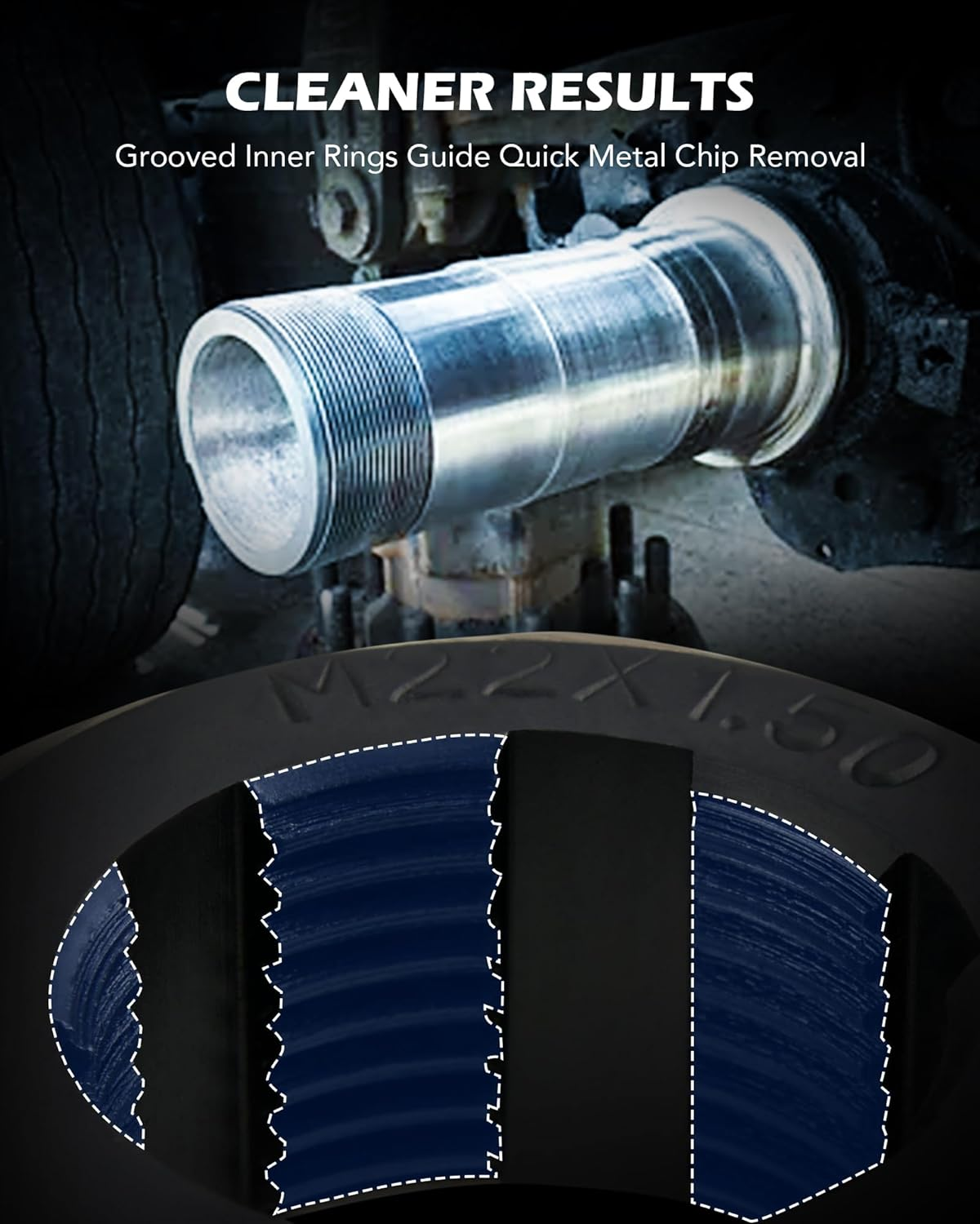 Orion Motor Tech 10Pc Axle Spindle Threading Set, Axle Thread Repair Kit with 8 Dies 1-1/16" Extension Bar, Axle Nut Rethreader with M20 M22 M24 & 13/16" 3/4" UNEF Nuts, Rethreading Tool Kit with Case image number 4