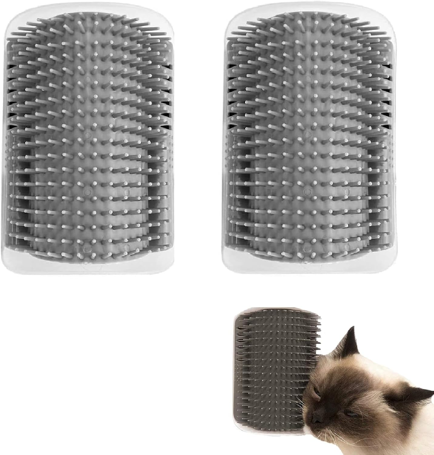 Cat Brush Comb, Massage Corner Cat Brush, Cat Brush Wall Corner, Cat Self Groomer, 2 Pieces Cat Corner Groomer Brush, Self Groomer Cat for Long Hair, Short Hair Cat Massage (Without Catnip) image number 2
