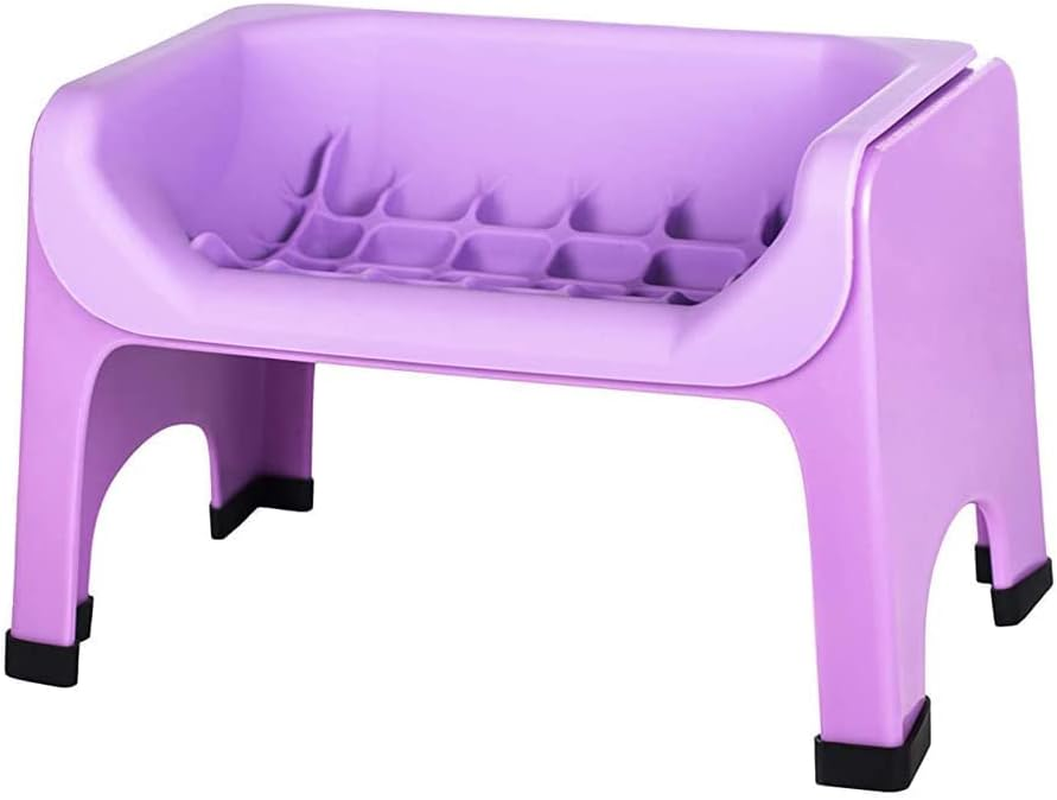 Fluff Trough Elevated Slow Feeder Dog Bowl - Prevents Fast Eaters from Binging & Choking on Food, Minimizes Neck Strain, Suitable for Flat-Faced Pets, Vet Recommended, Dishwasher Safe, Purple