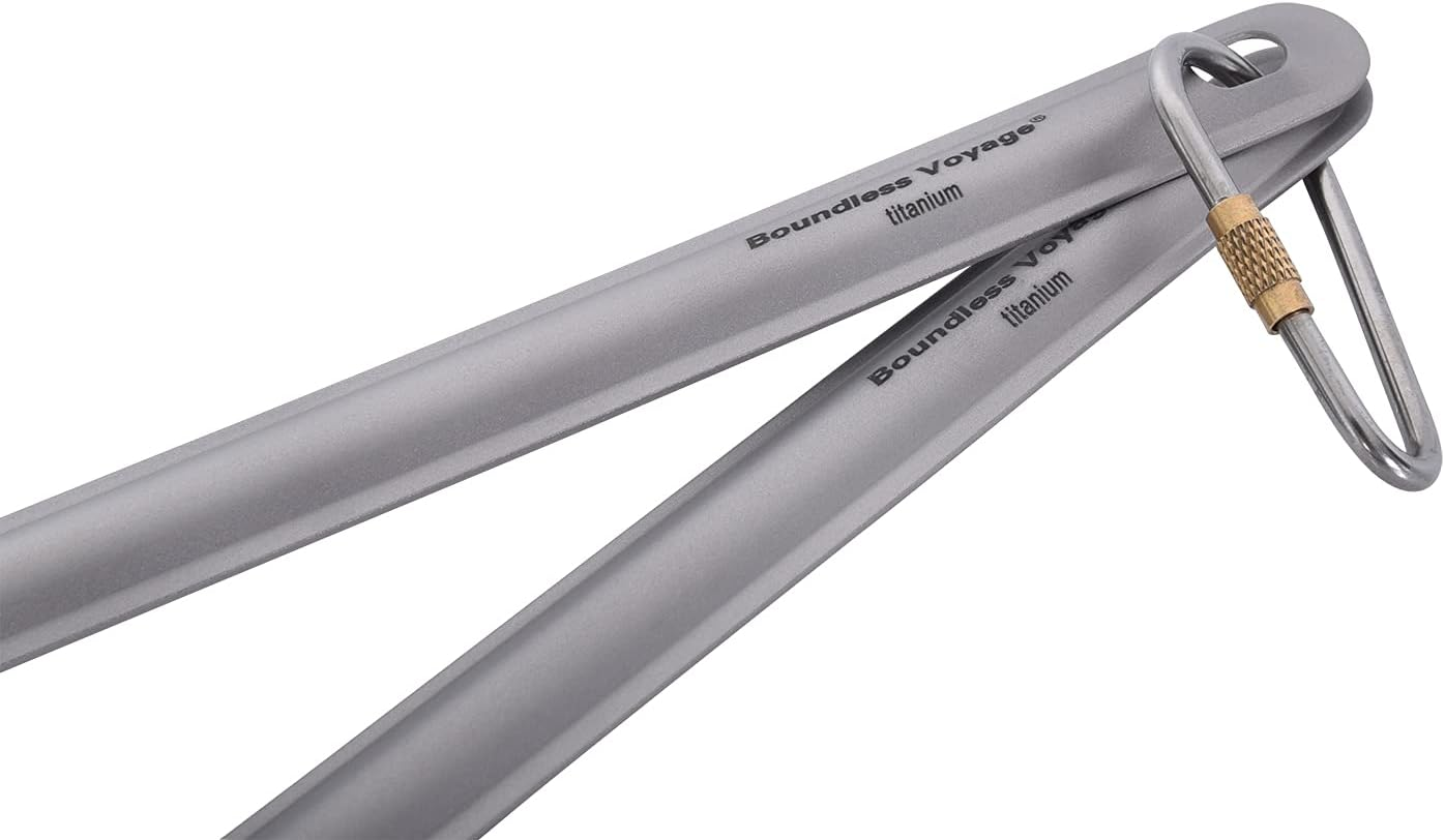 Boundless Voyage Outdoor Titanium Long Handled Spoon Spork Ultralight Camping Polished Tableware Flatware Set 2 Pcs - Ti1510B image number 7