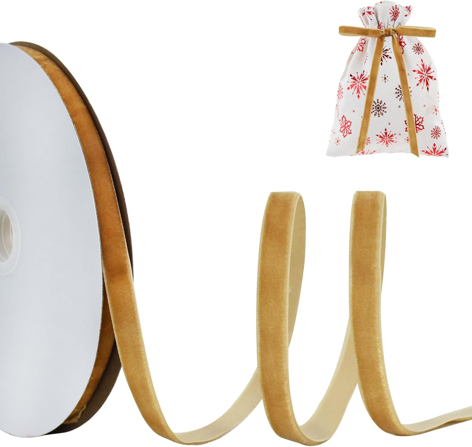 TONIFUL Black Velvet Ribbon 1 Inch X 10Yds, Vintage Velvet Ribbons, for Christmas Wreath Decoration Handmade Craft Ornaments Gift Wrapping & Bow Making, Valentine'S Day Wedding Bouquet Packaging