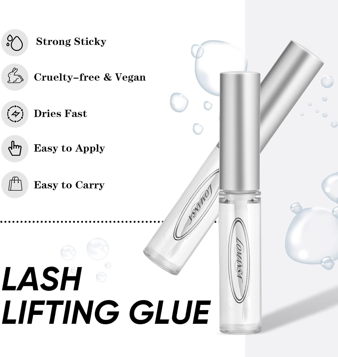 Lomansa Lash Lift Glue 2Pcs, Eyelash Lifting Adhesive Perming Rod Strong Fix Glue for Lashes and Brows Curl image number 4