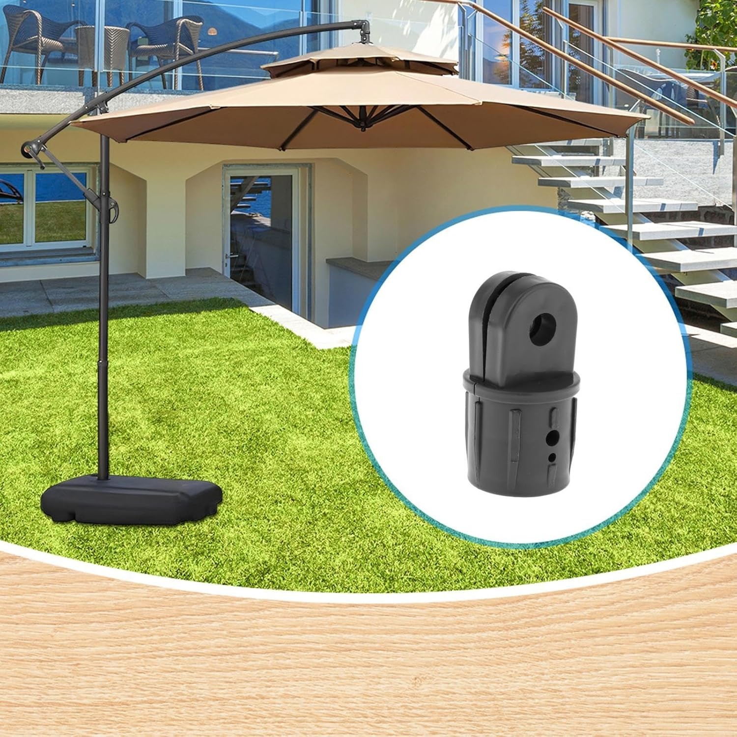 Perfk Patio Umbrella Accessories Durable Repairing Leisure Sunshades Parts Tools Part for Deck Side Hanging Umbrella Market Umbrella Backyard Table, Connector A image number 5