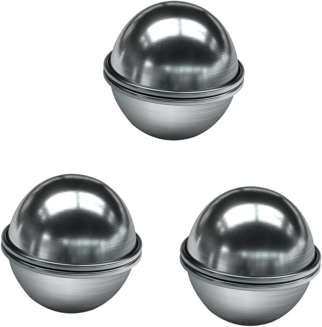 SEWACC 6Pcs Metal Bath Ball Mold for Making Bath Bombs for Soap Making and Reusable Shape Mold