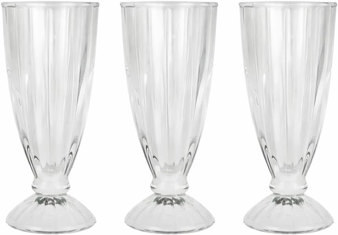 LEDON Retro Glass Milkshake Cup 17.5Cm Tall &ndash; Classic Diner Style Footed Drinking Glass for Milkshakes, Smoothies & Sundaes (2) image number 4