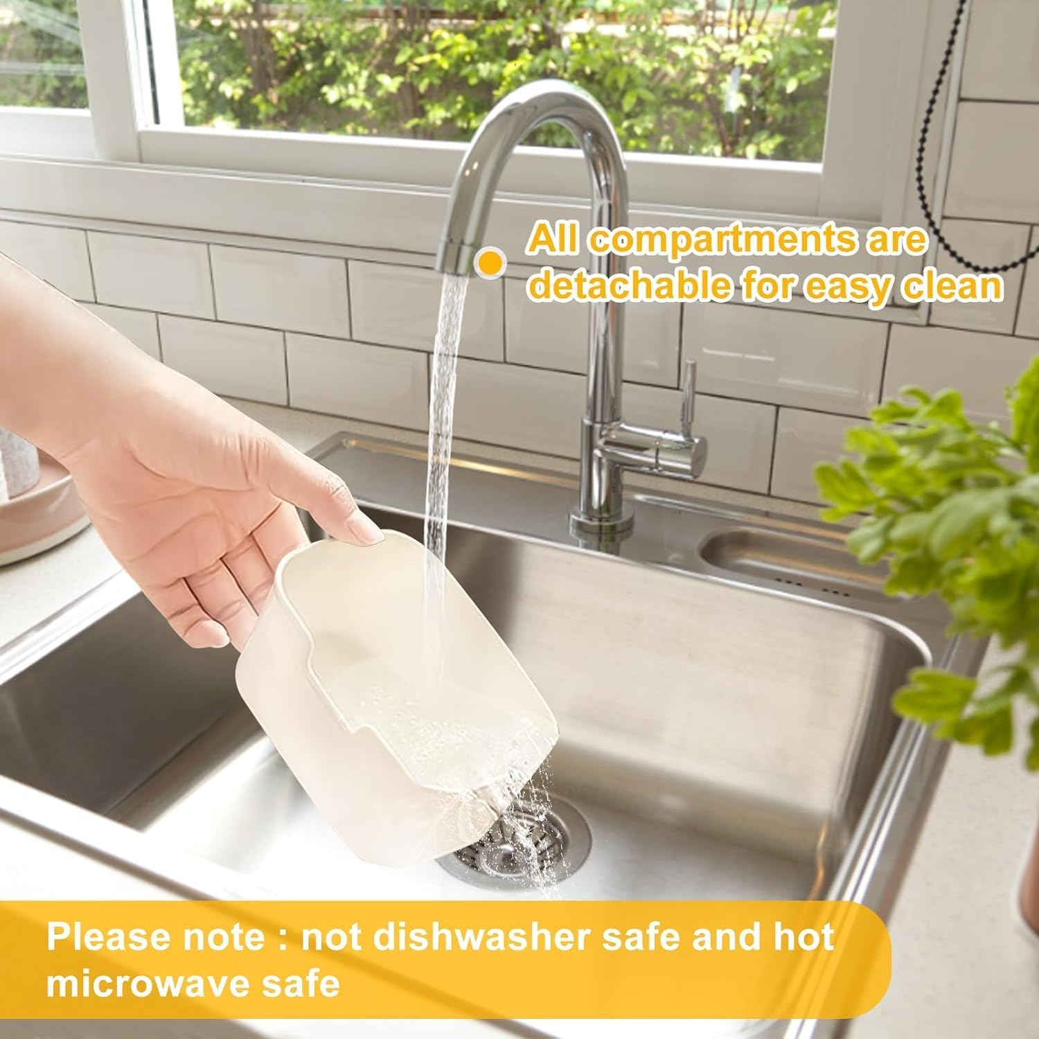 Divided Serving Trays with Lids and Handle, Multi-Purpose 8 Compartments Food Storage Lunch Organizer Kitchen Keeping Tidy Portable Snack Platters Organizer for Candy Fruits Nuts Spices image number 2