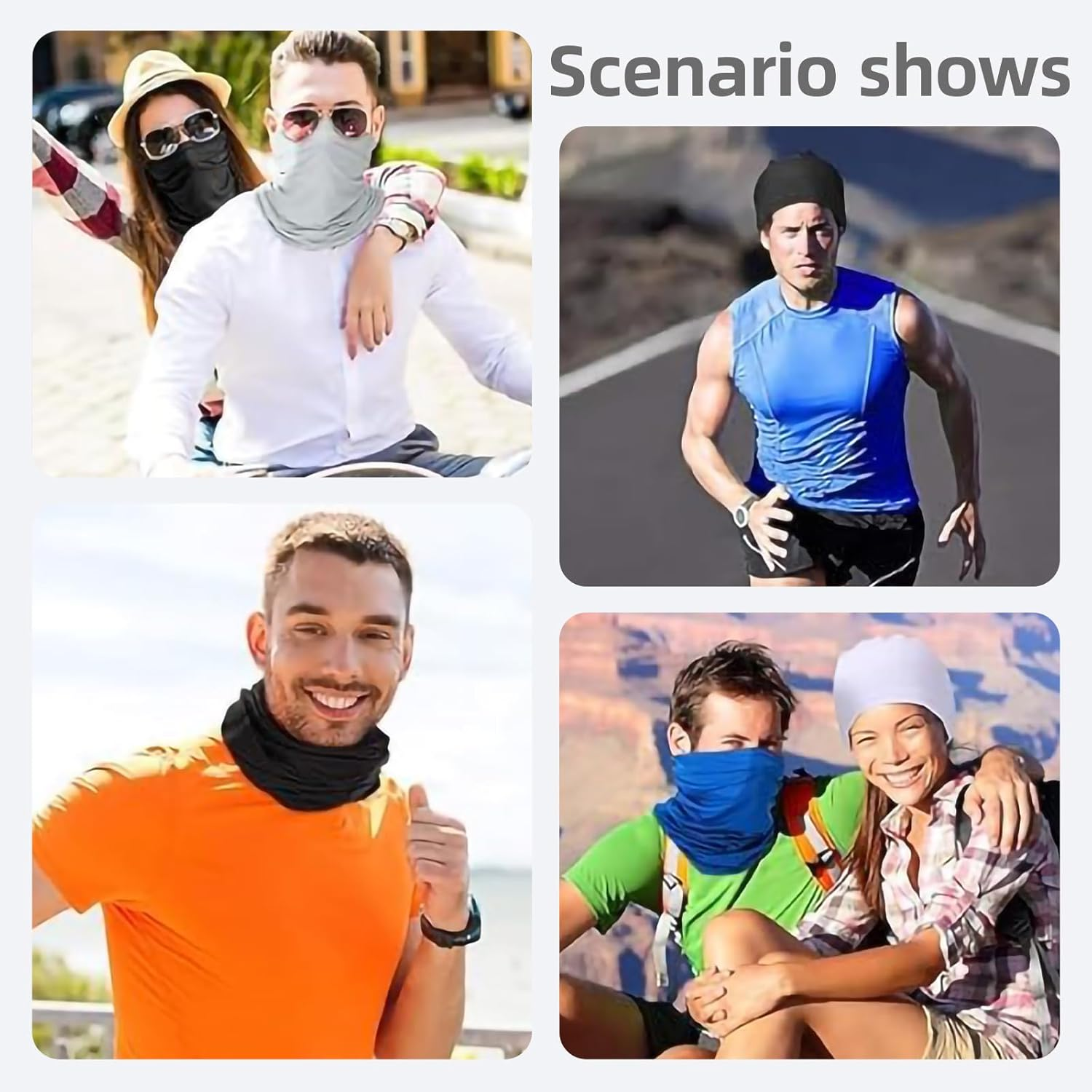 Suytvenxau 2-Pack Men'S Multifunctional Neck Gaiters - Breathable Face Mask, Neck Warmer & Sun Protection Face Mask for Outdoor Sports (Black) image number 1