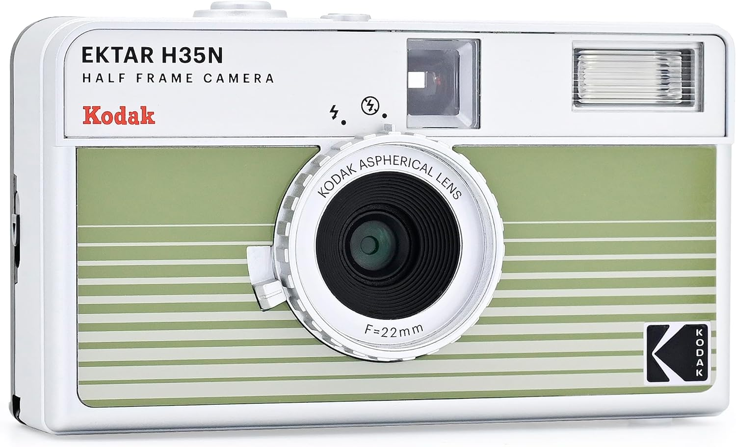 Kodak Ektar H35N Half Frame Camera Colour: Striped Green - Glazed Blue, Single image number 3