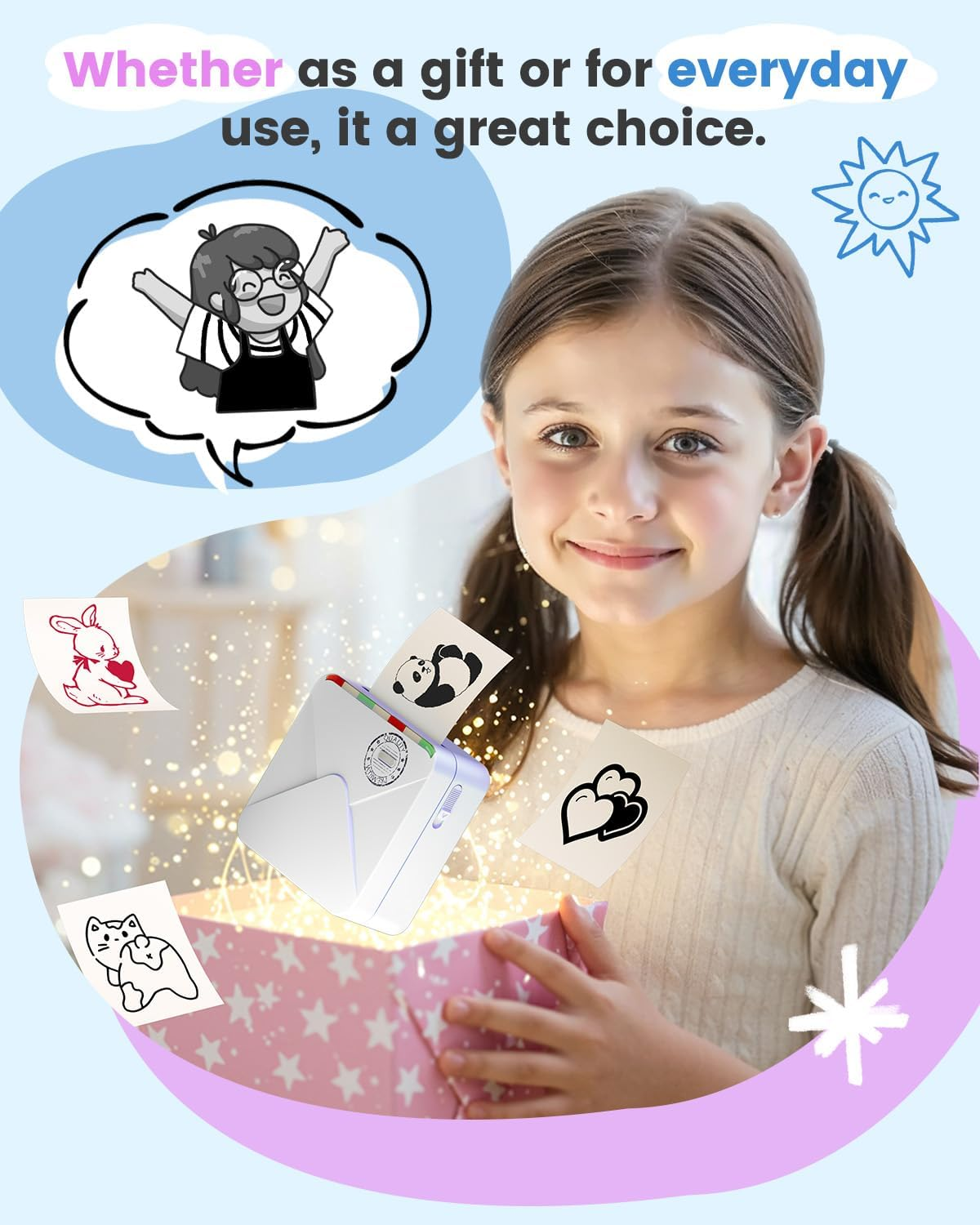 Phomemo M02S 300Dpi High Resolution Print Pod Sticker Printer Portable Mini Pocket Printer Thermal Photo Printer Mobile Printer Sticker Maker for Iphone and Android Phones image number 5