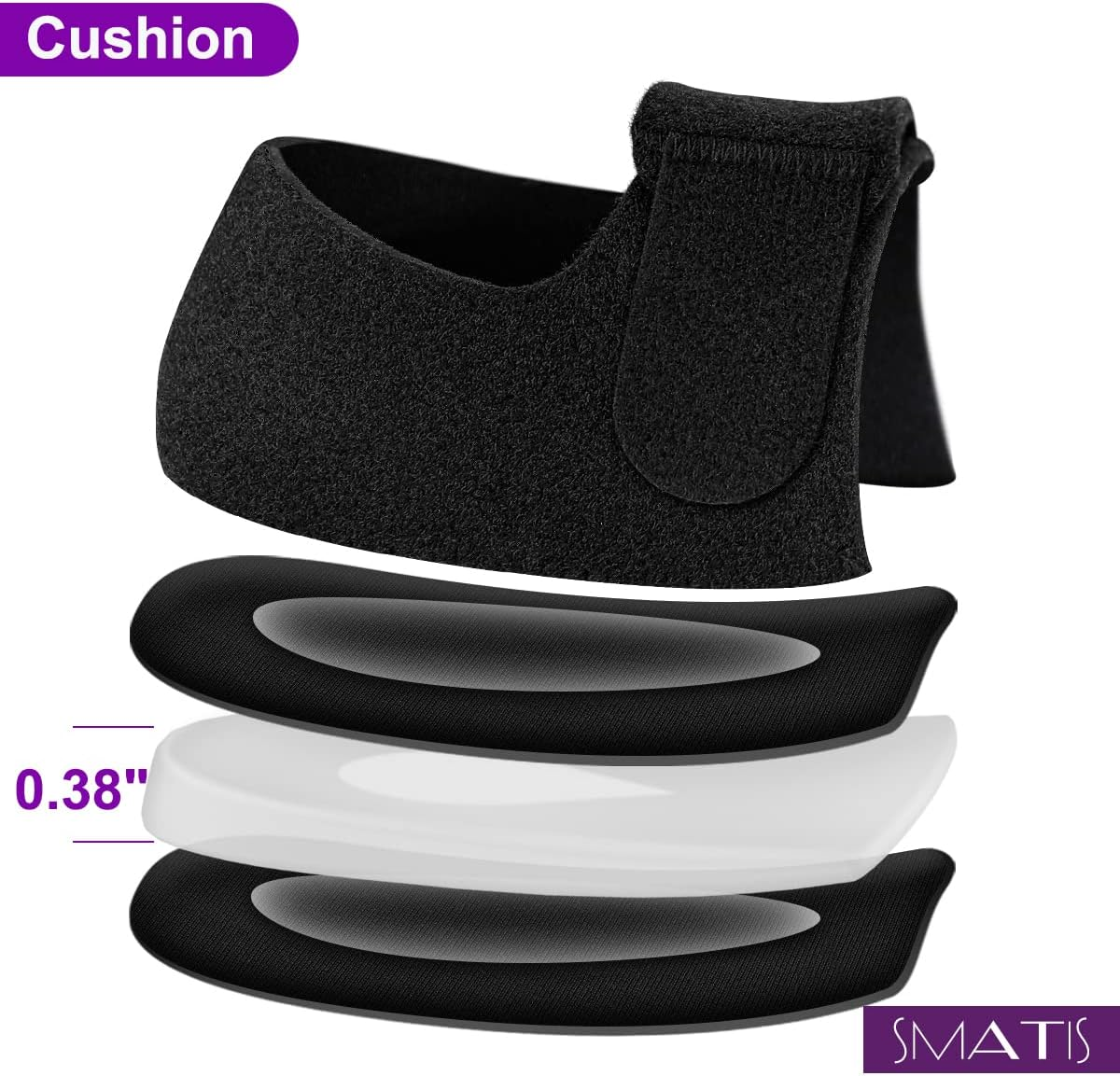 SMATIS Heel Protectors for Plantar Fasciitis, 2PCS Updated Heel Cups for Heel Pain, Heel Cushion for Achilles Tendonitis Bone Spur Aching Feet Relieve Heel Pain(Size: Women 6-11 + Men 6-10) image number 2