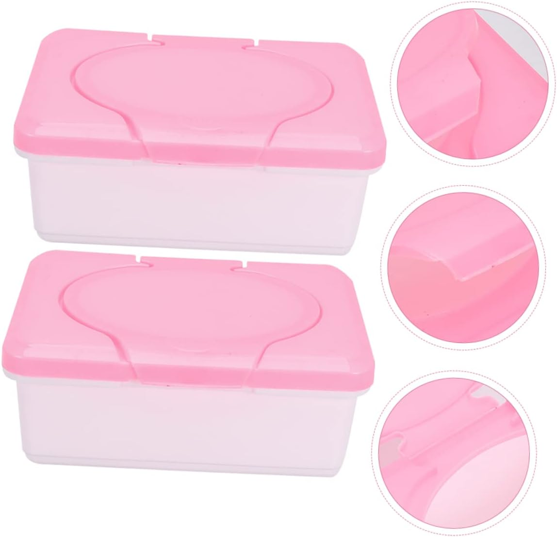 2Pcs Wet Tissue Boxes with Lid Reusable Wet Wipes Container for Home and Rooms Prevents Drying Sturdy Design image number 1