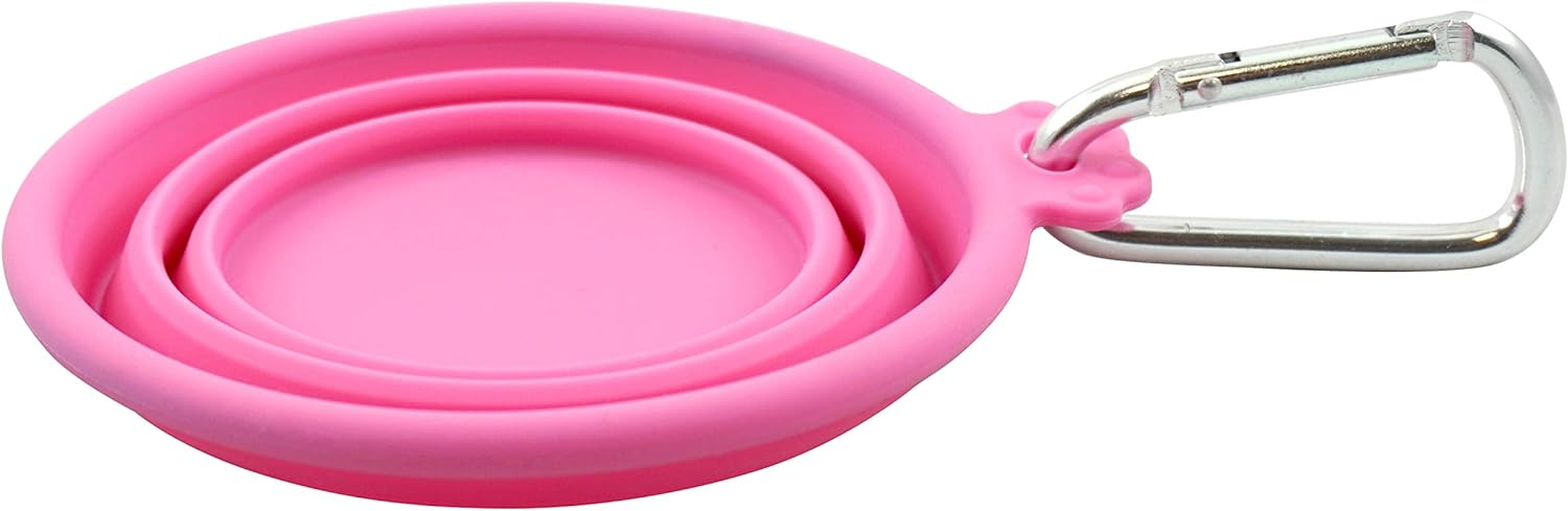 FFDPET Silicone Collapsible Travel Bowl for Dogs & Cats, Medium, Pink