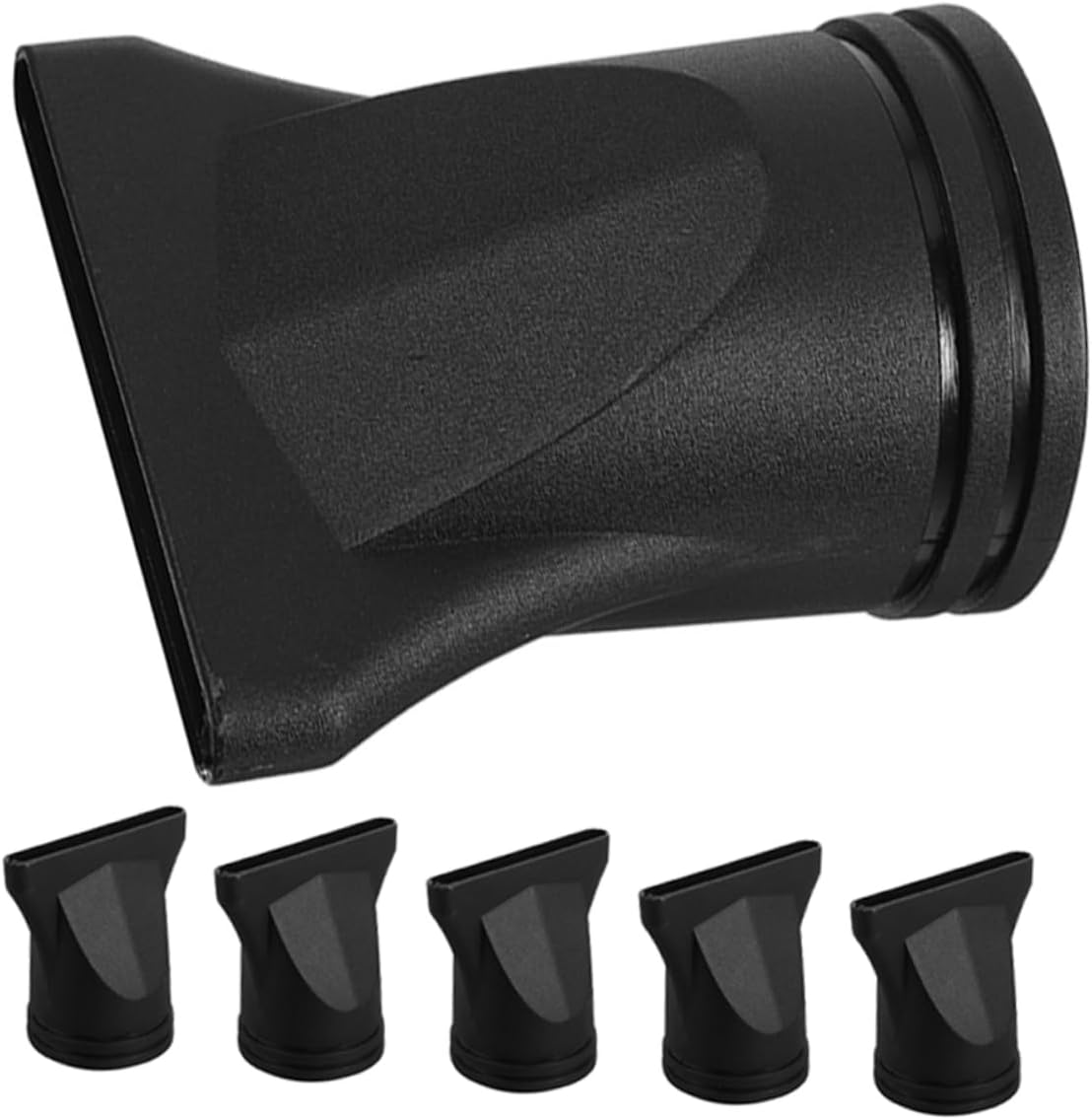NOLITOY 6Pcs Hair Dryer Nozzle Accessories Smooth Nozzle Plastic Black image number 5