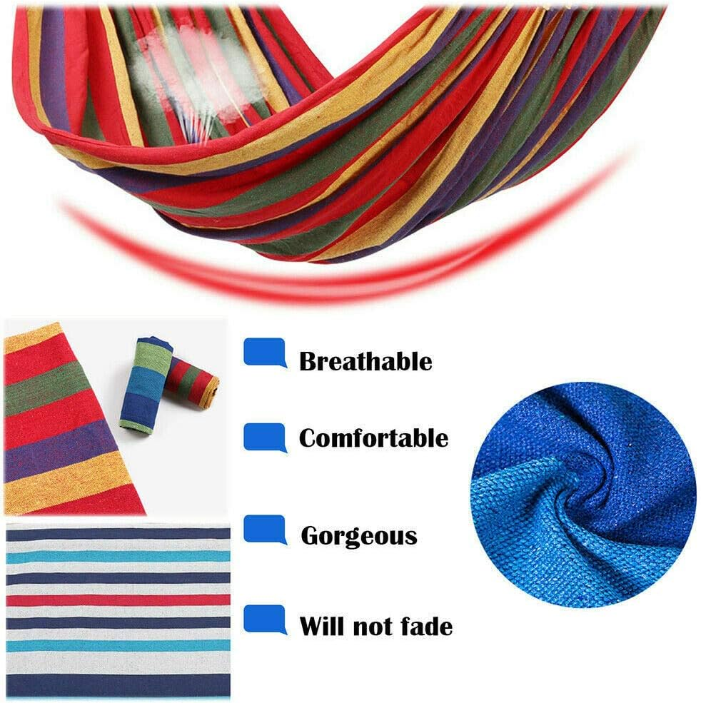 Double Hanging Hammock Outdoor Garden Travel Beach Swinging Bed Camping