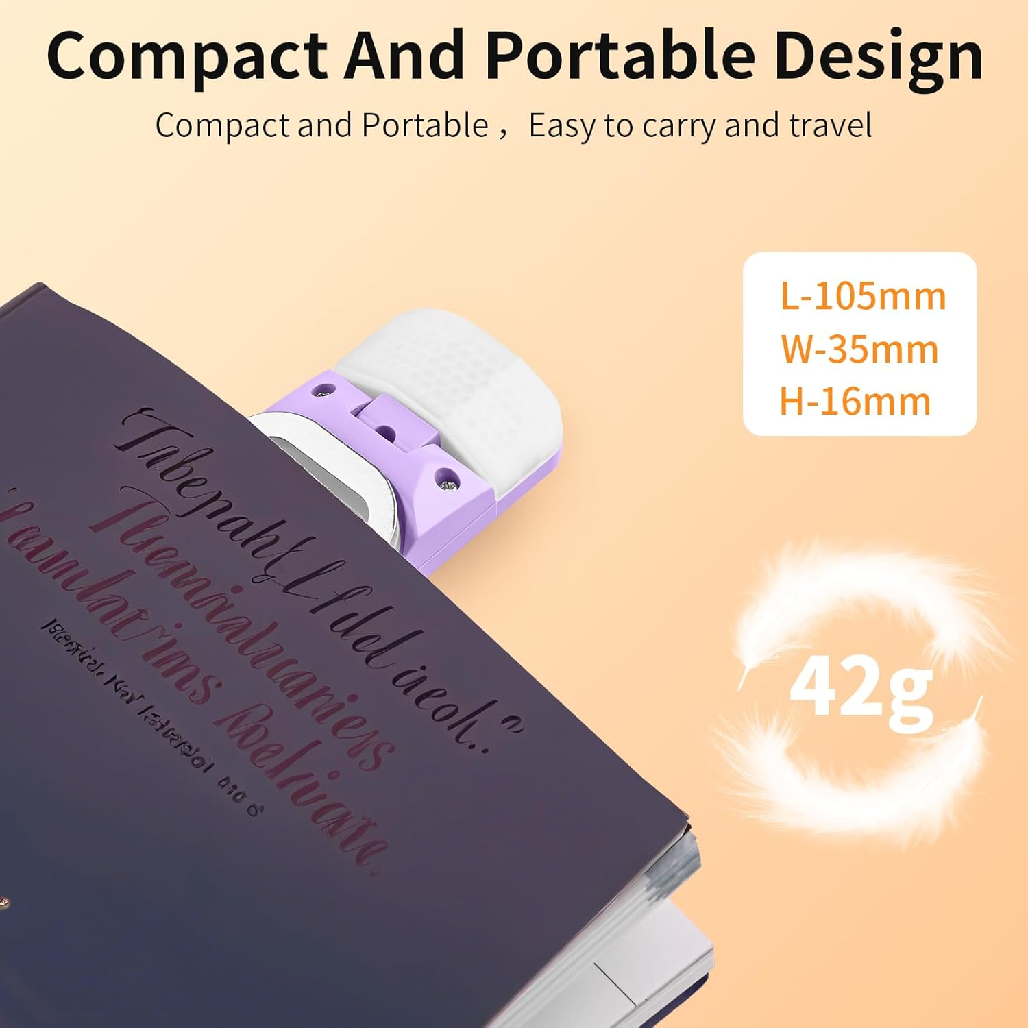 Rechargeable Book Reading Light, Eye Caring Reading Light Clip on Book with 3 Colors Temperatures & 5 Brightness Levels, Portable LED Clip on Bookmark Lamp for Bookworms - Green image number 5