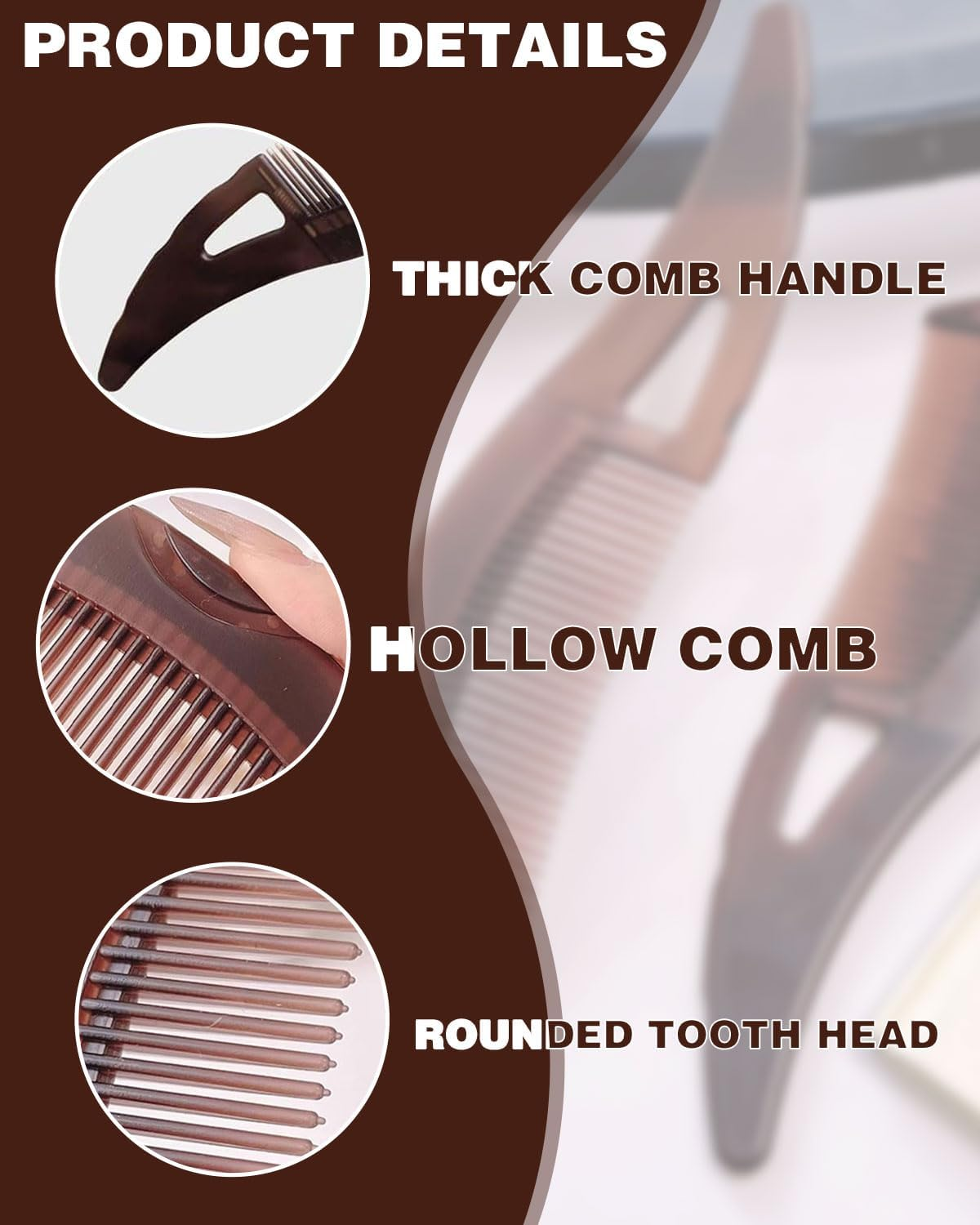 BPTRKOM Pack of 2 Self-Cleaning Dandruff Comb with Energy Massage - Special Brush for Dandruff Removal & Hair Degreasing - for Healthy Scalp & Better Hair Quality (Men & Women) image number 3