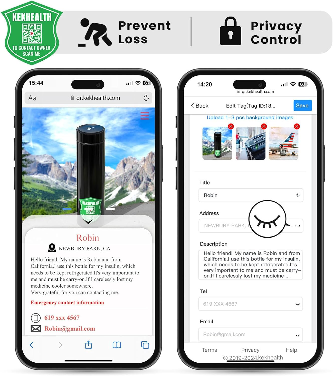 Temp Display 60H Insulin Pens Cooler Travel Case Medication Cooler for Travel, Tsa Approved Medicine Travel Cooler Medical Diabetes Cooler Bag Diabetic Trave Case with QR Medical Alert Tag - Gray image number 7