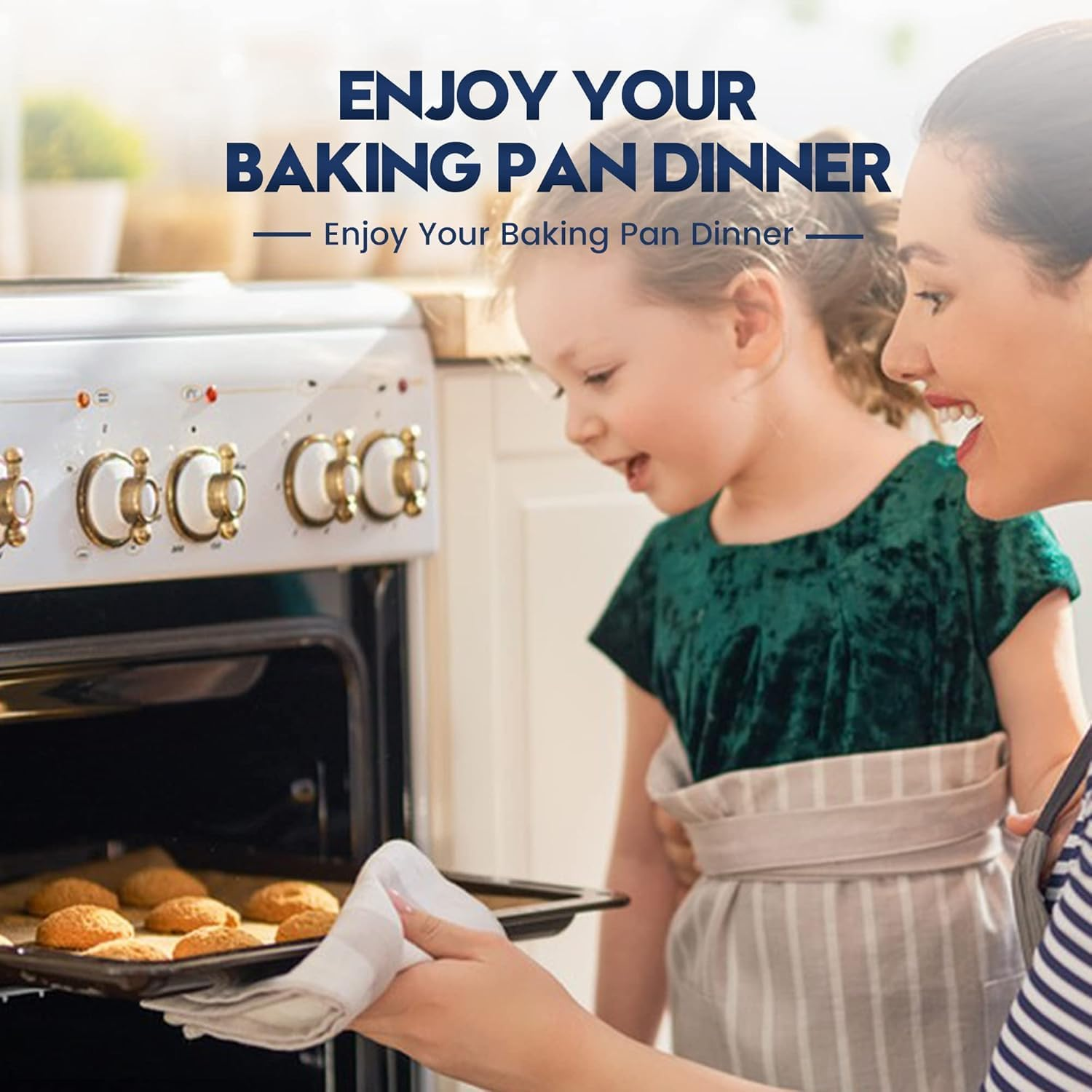 Baking Sheet & Rack Set [2 Sheets + 2 Racks], Stainless Steel Cookie Pan with Cooling Rack, Size 40.5 X 30.5Cm, Non Toxic & Heavy Duty & Easy Clean