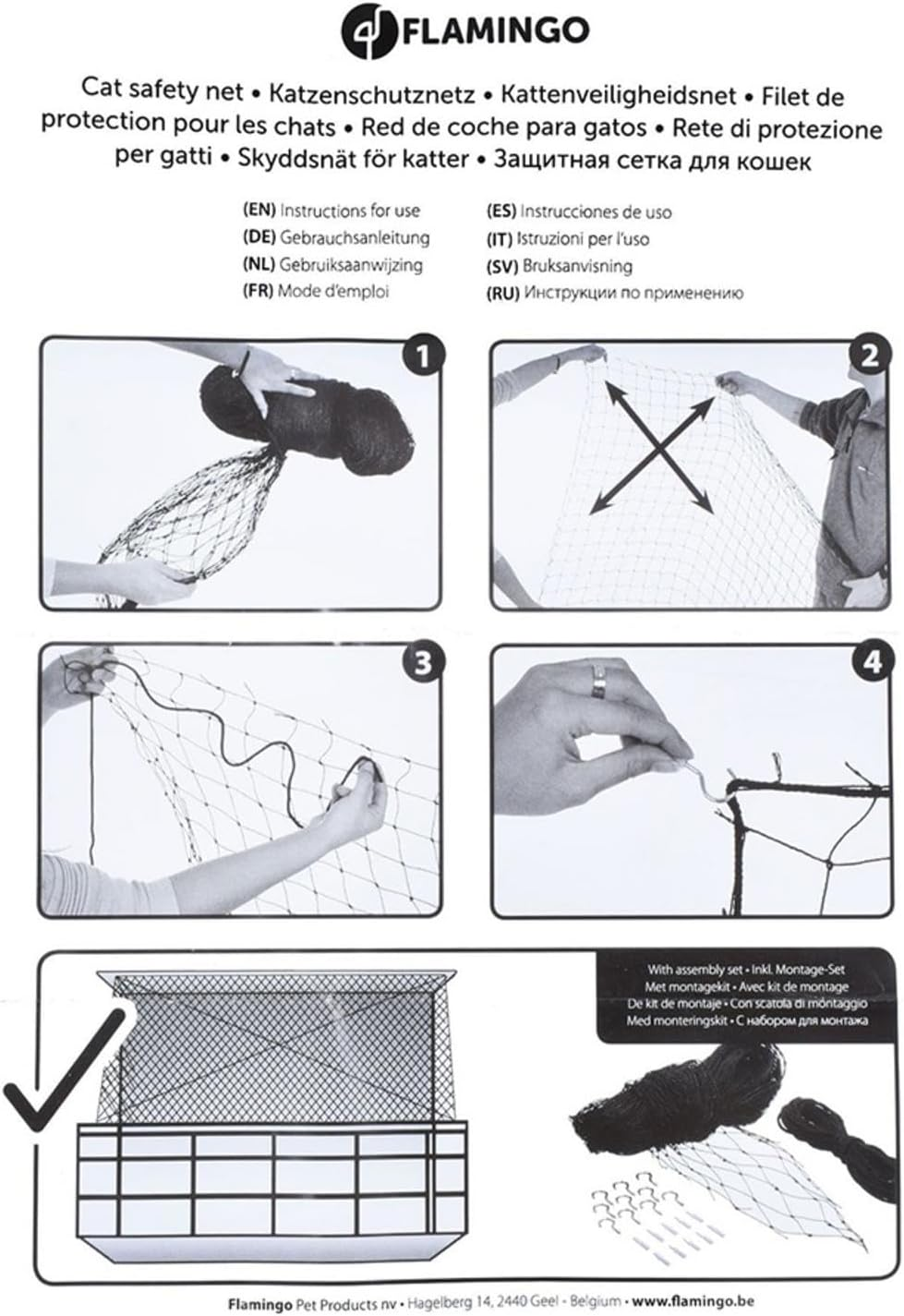 Cat Balcony Net - Cat Fence Outdoor Barrier | Balcony Barrier | Netting Balcony | Balcony Netting for Pets | Pet Protective Net for Fix Balconies,Terraces,Window,Roof Chimney Openings image number 3