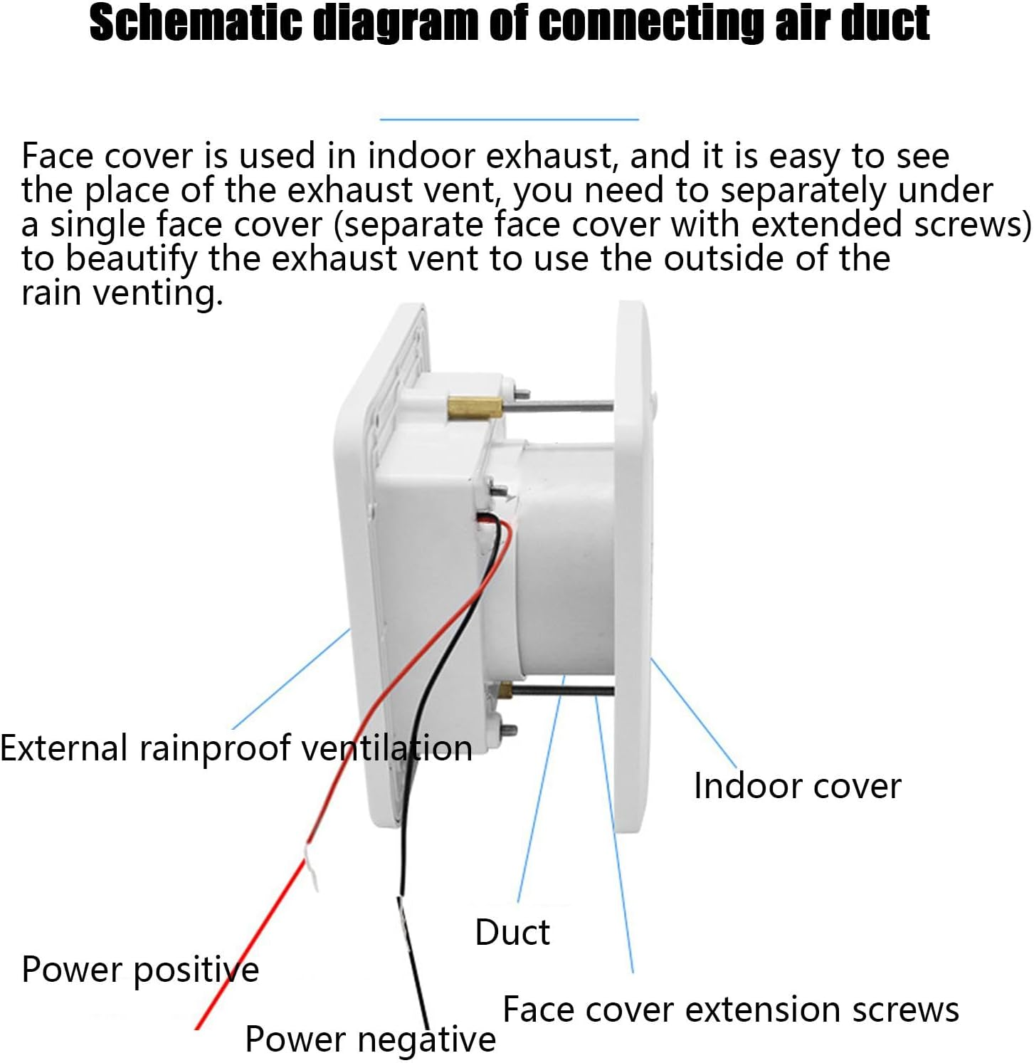 RV Air Vent Fan, 12V Side Exhaust Fan for RV, Silent Wind RV Fan, High Efficiency RV Fan, RV Side Wall Fan, Refrigerator Heat Dissipation Fan, 12V Side Exhaust Fan for RV image number 2