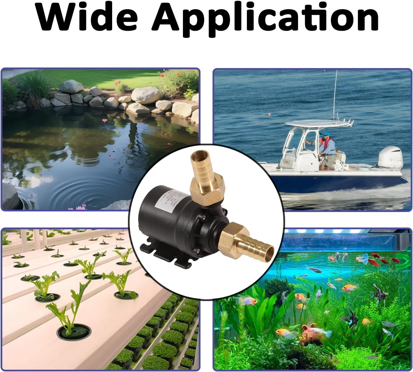 Submersible Water Pump DC 12V Brushless Pump 800L/H 5M Lift Low Noise, with Ceramic Core, for Aquarium Fountain Pond Hydroponics Solar System image number 2