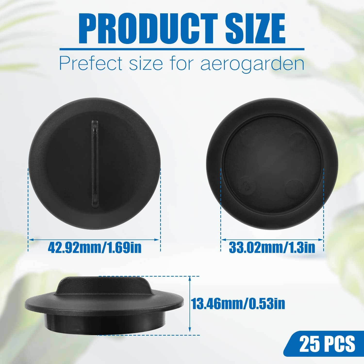 25Pcs Plant Spacer Kit, Garden Plant Spacers round Spacer Cover Plant Deck Openings for Aerogarden Indoor Hydroponic Growing System (Black) image number 1