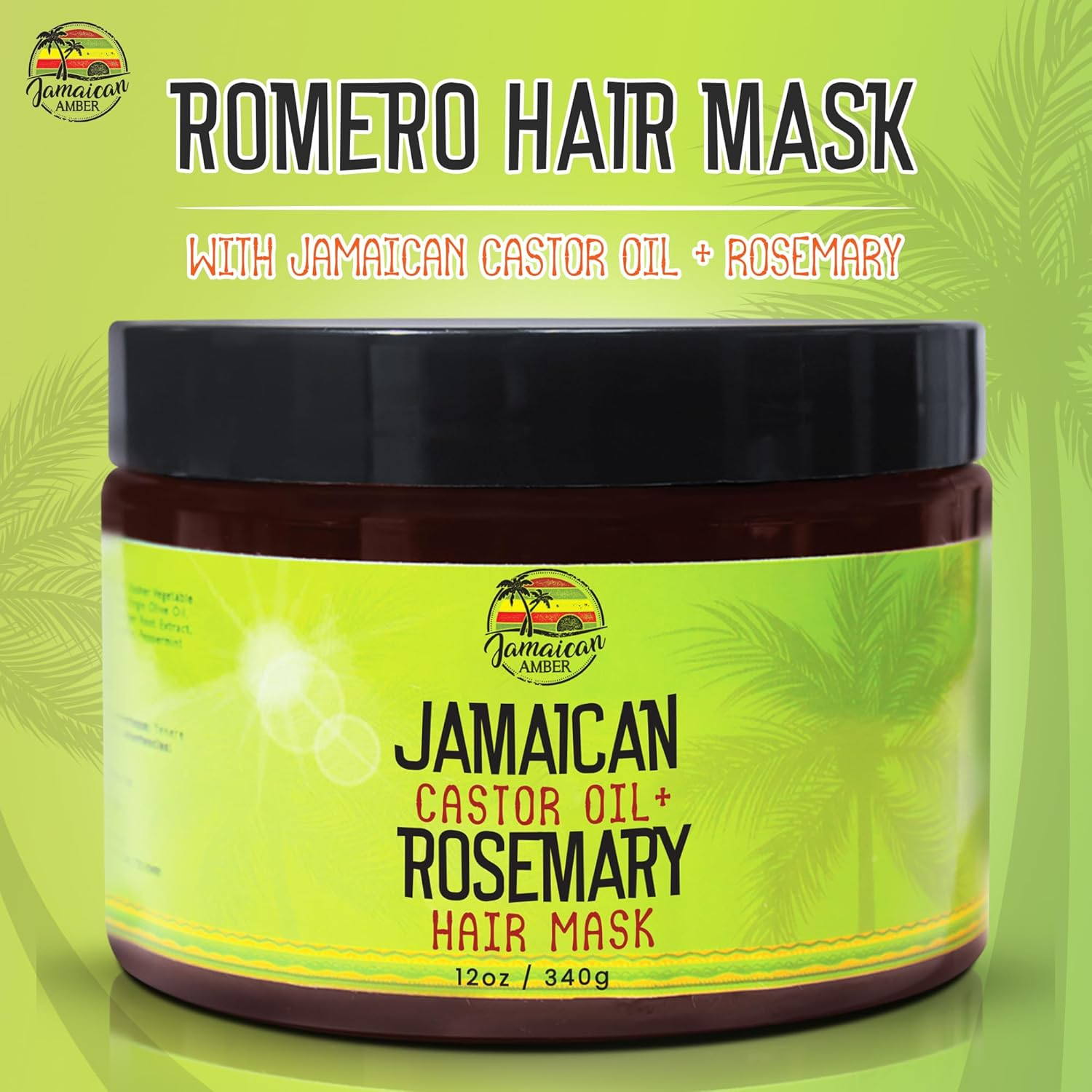 Jamaican Amber, Castor Oil & Romero Hair Mask - 12 Fl Oz/ 354 Ml - Deep Conditioning Hair Repairing Mask for Dry Damaged Hair image number 5
