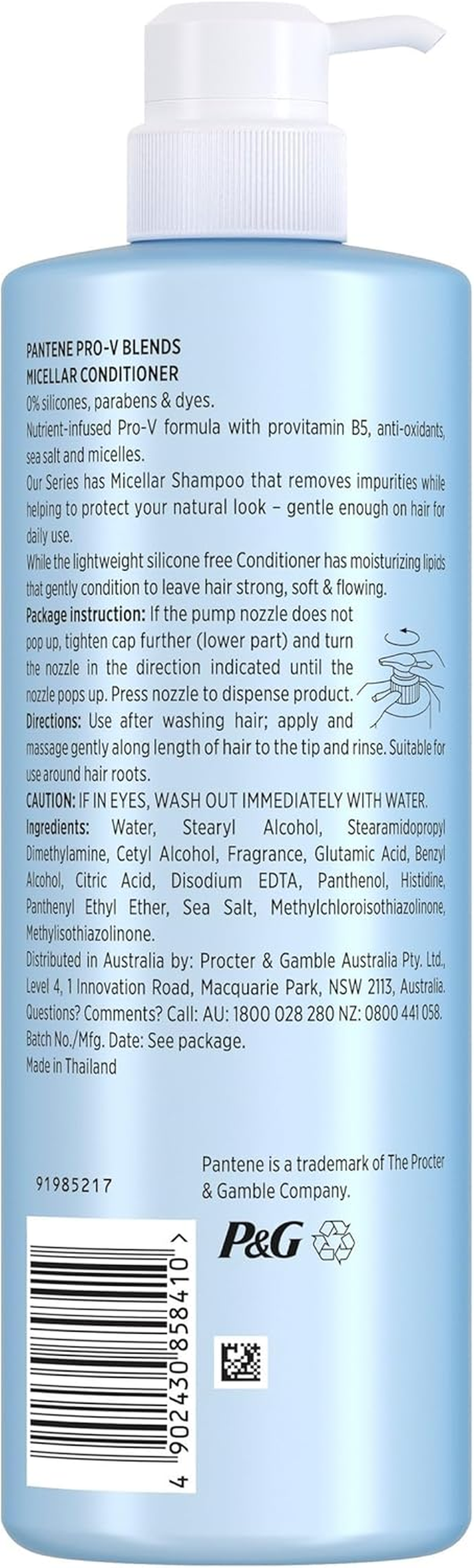 Pantene Pro-V Blends Micellar Conditioner Forgentle Cleanse 530Ml image number 1