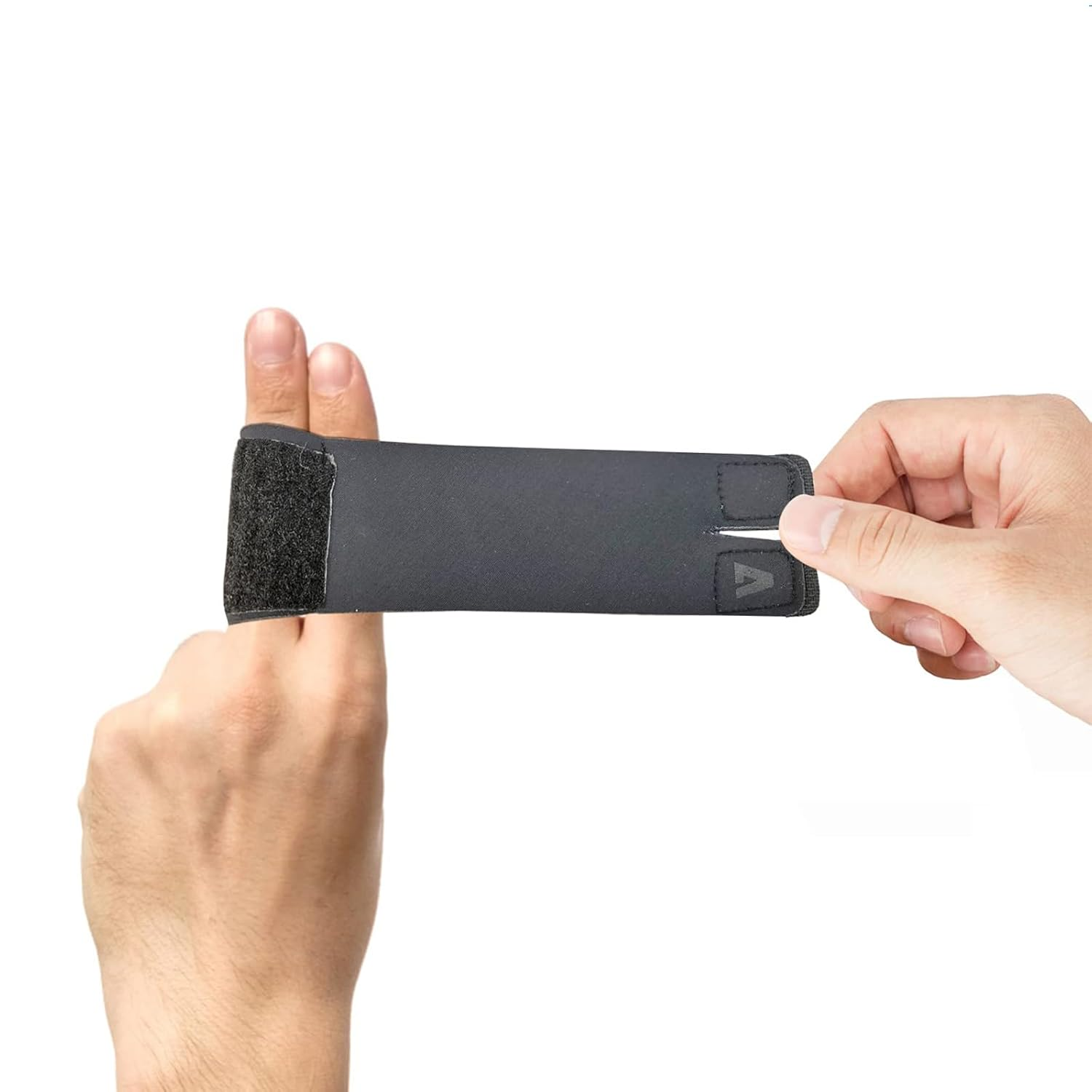 Stretchy Protector Sleeves, Splints Finger Sleeves Finger Protectors for Sports Compression Relieving Pain, Arthritis Trigger Outdoor Sports (Black) image number 4