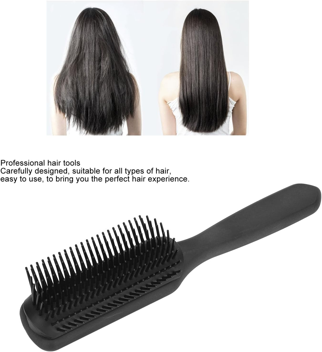 Hair Comb 9 Row Styling Brush, Smoothing Detangling anti Static Brush with Matte Textured Teeth - Gentle and Efficient Hairs Care Tool for Effortless Hairstyling image number 1