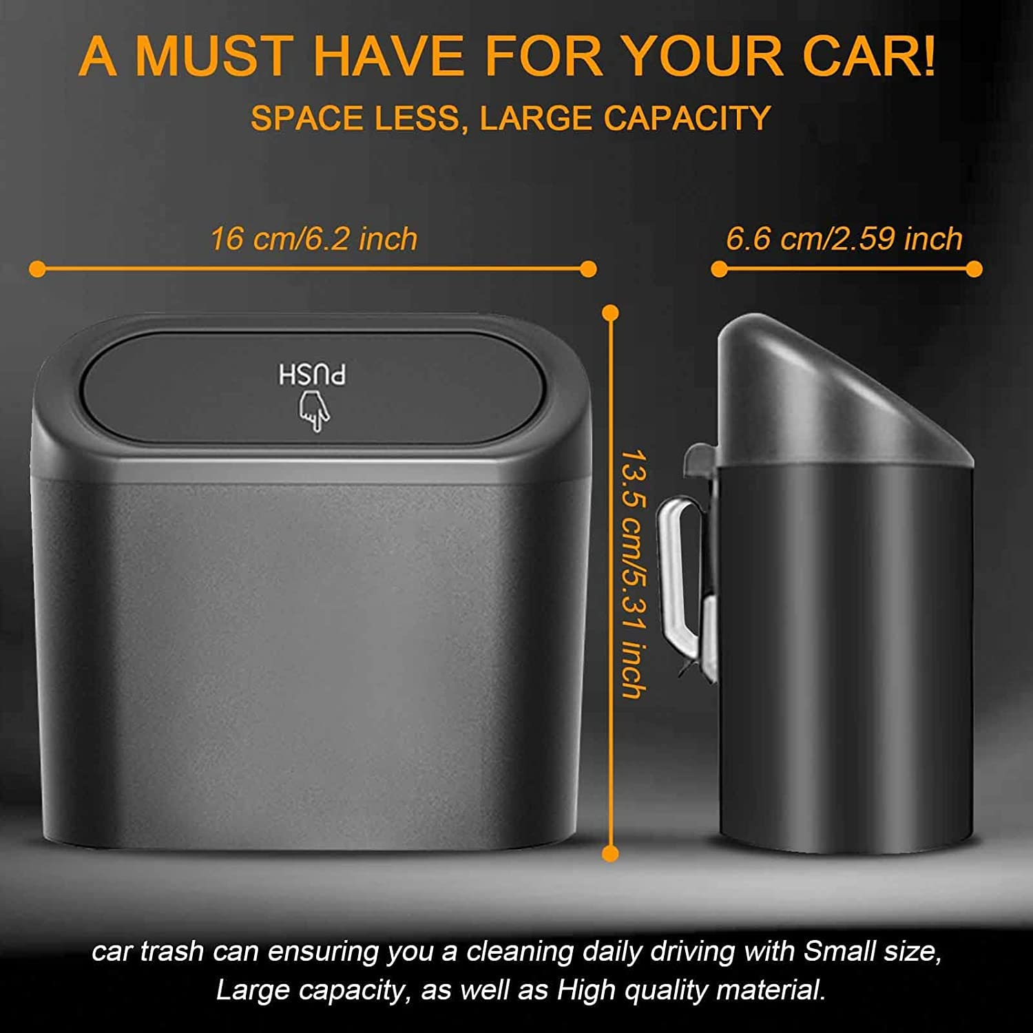 Yamibobo Car Trash Can Bin with Lid & 105PCS Trash Bags Small Car Garbage Can Leakproof Mini Car Accessories Trash Bin Car Dustbin Organizer Container for Car Office Home image number 4