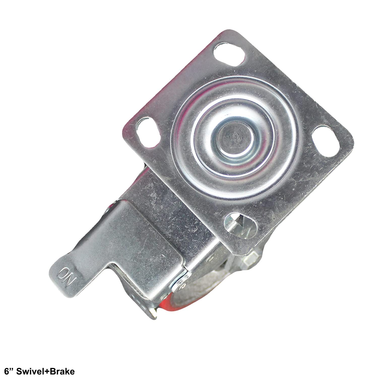 Riin 4Pcs 6Inch 15Cm Metal Caster Wheel Heavy Duty Swivel with Brake/Lock Industrial Castor 500Kg Ea for Trolley Furniture Equipment image number 1