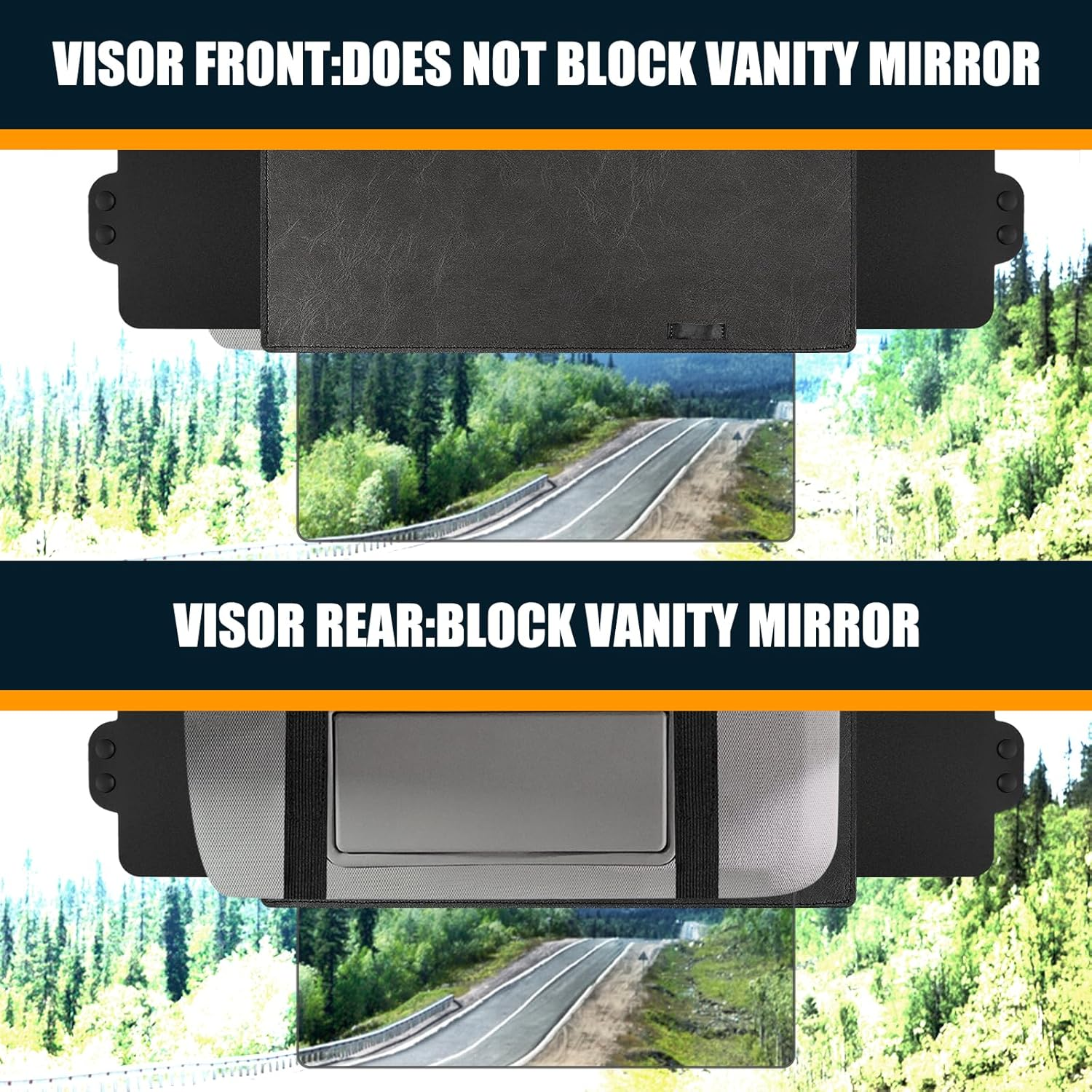 Veharvim Polarized Sun Visor for Car with 2 Side Sunshade, Upgraded UV400 Car Sun Visor Extension with PC Lens and Side Sunshade,Anti-Glare Car Visor for Safe Driving image number 3