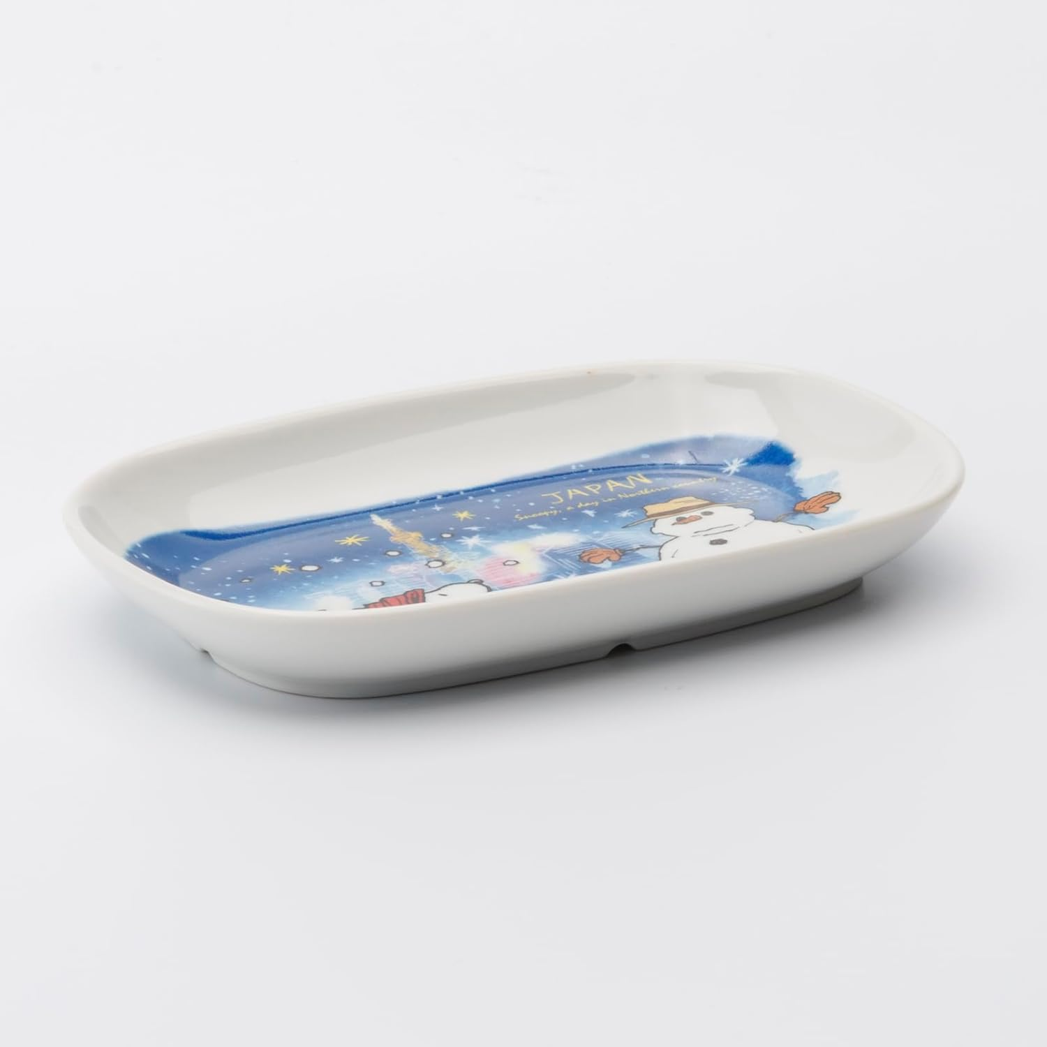 Peanuts 885488 Japanese Dinner Plate, Platter, Oval Plate, Width 7.5 X Depth 5.1 Inches (19 X 13 Cm), Microwave, Dishwasher Safe, Made in Japan